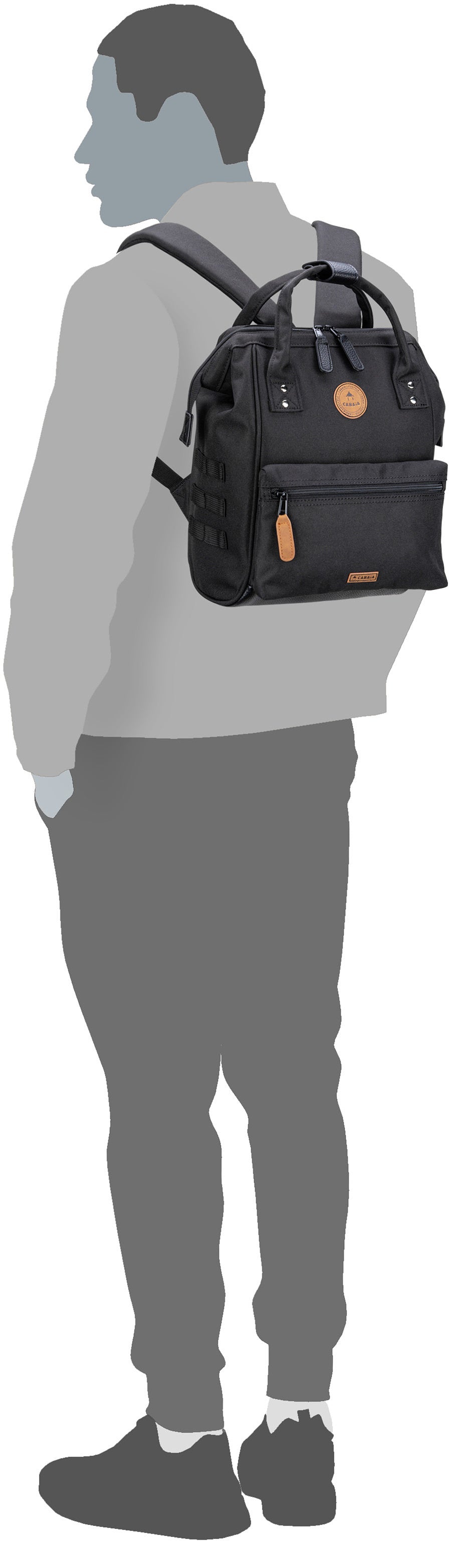 Cabaia Adventurer Oxford Small Berlin Rucksack – Silhouettenansicht