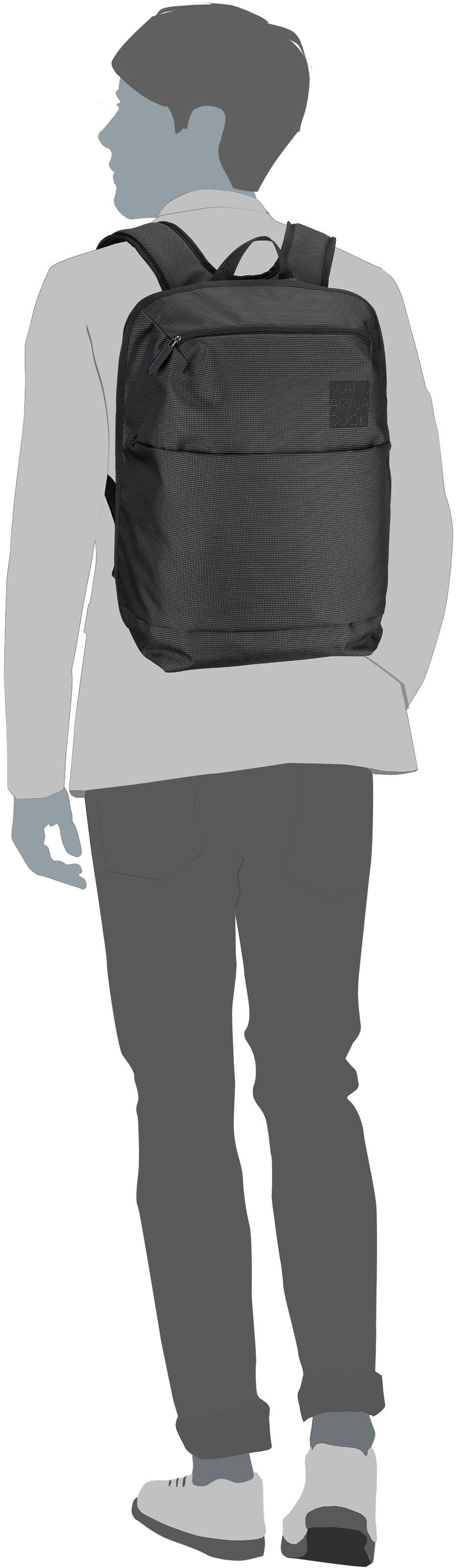Mandarina Duck District KPT11 Steel Rucksack – Silhouettenansicht