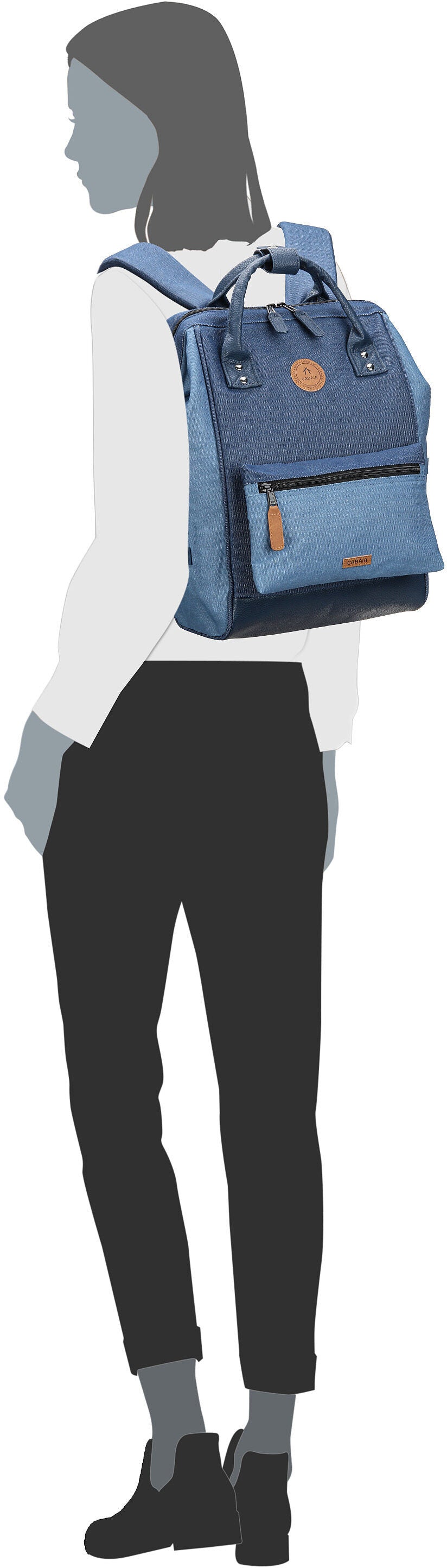 Cabaia Adventurer Denim Medium San Giljan Rucksack – Silhouettenansicht