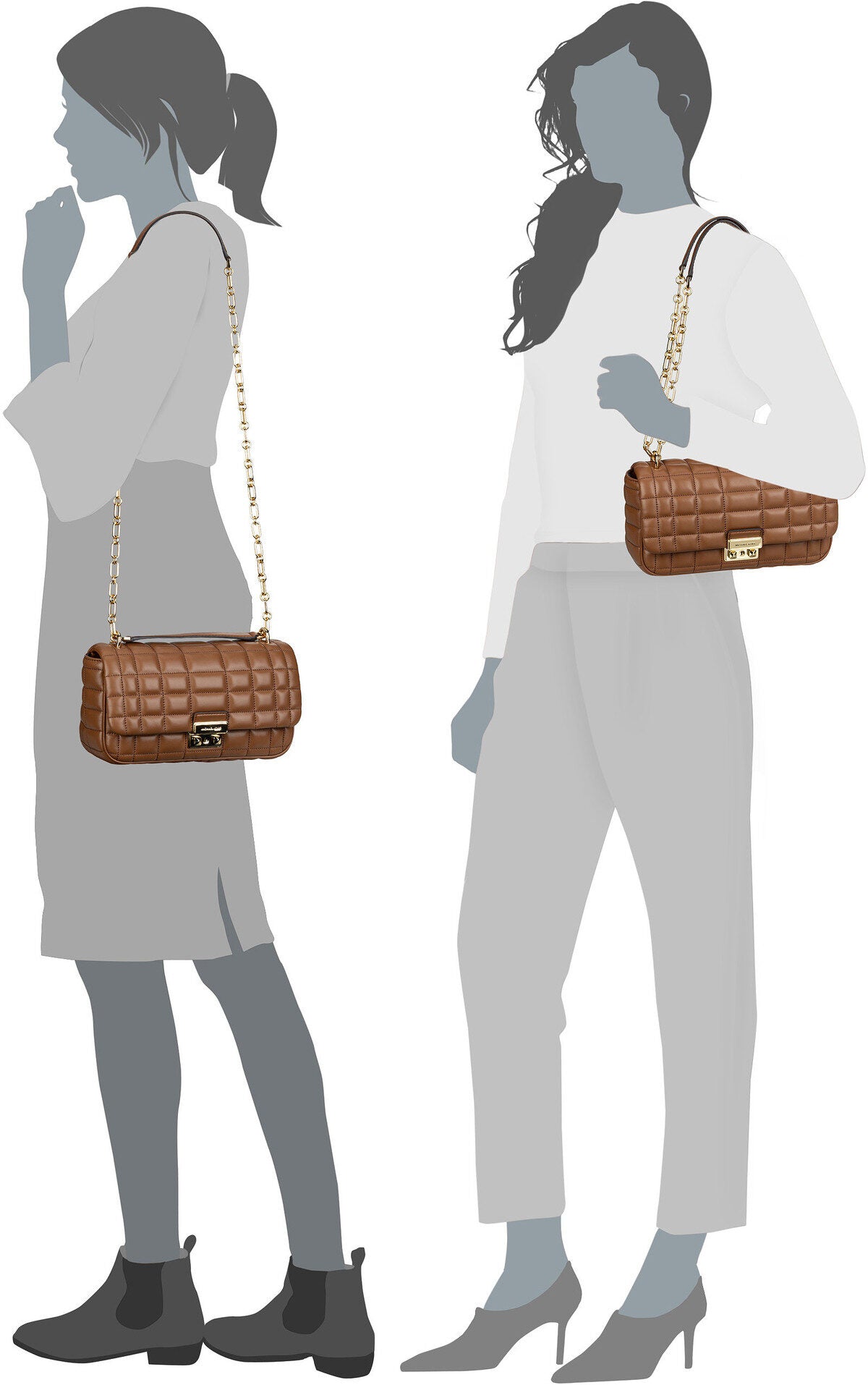 Michael Kors Tribeca LG Conv Chain Shoulder Costa Luggage Abendtasche – Silhouettenansicht