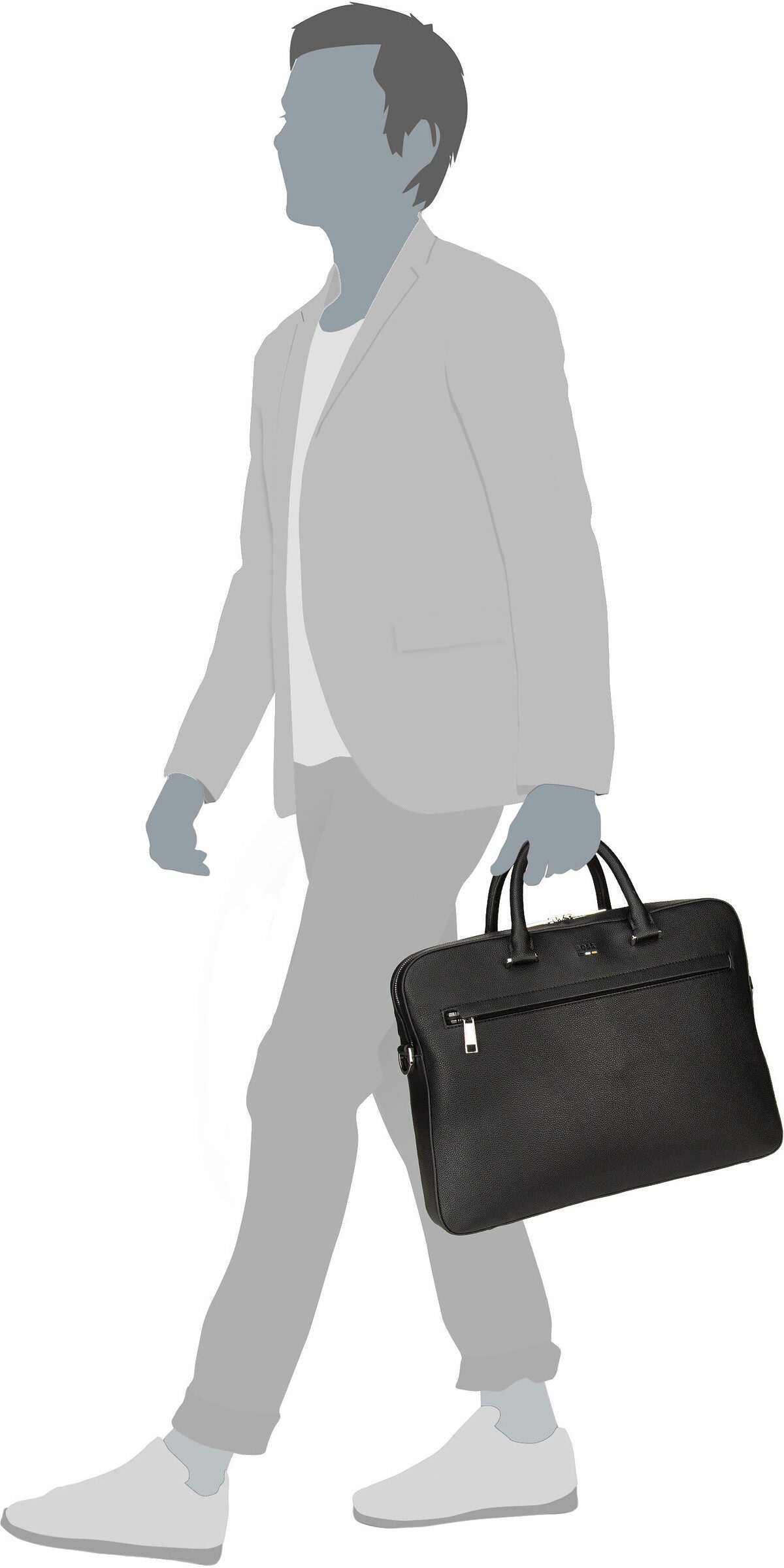 BOSS Ray 50536498 Black Aktentasche – Silhouettenansicht