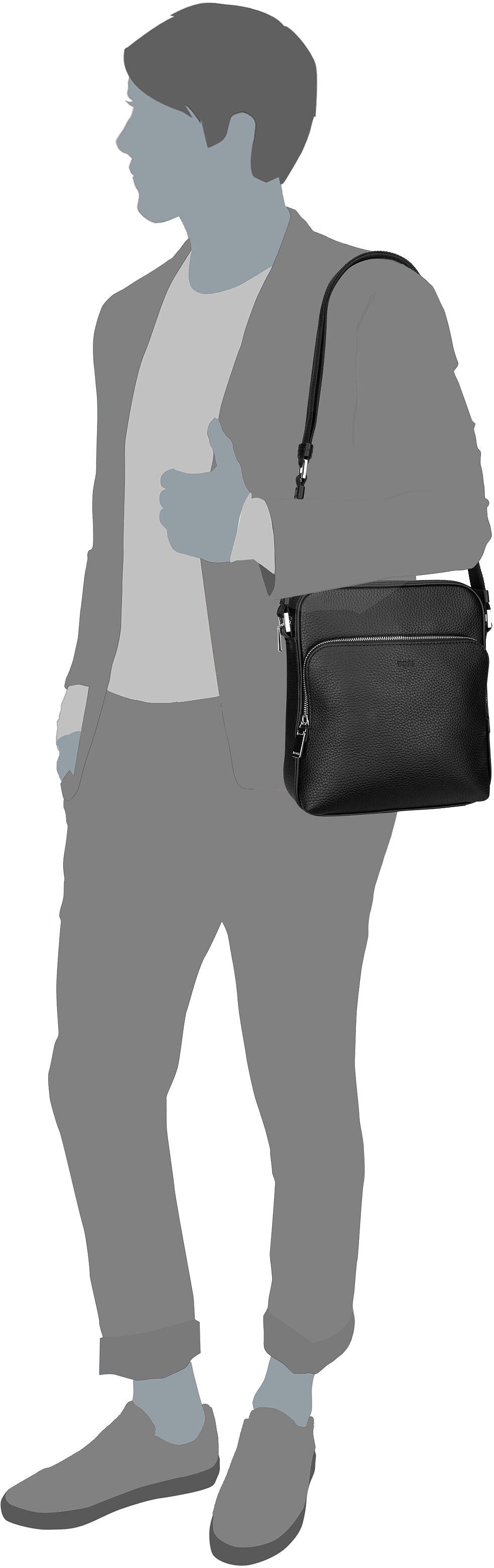 BOSS New Crosstown NS 50529288 Black Crossbody Bag – Silhouettenansicht
