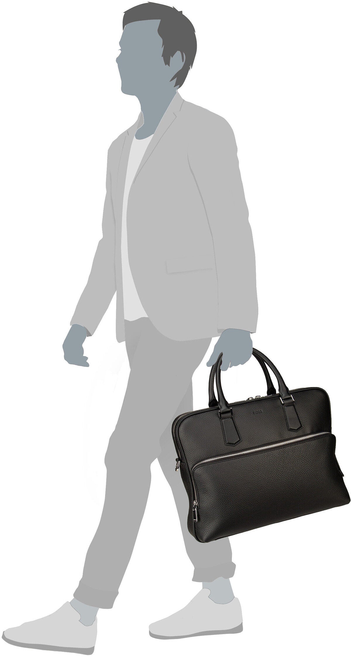 BOSS New Crosstown S 50529293 Black Aktentasche – Silhouettenansicht