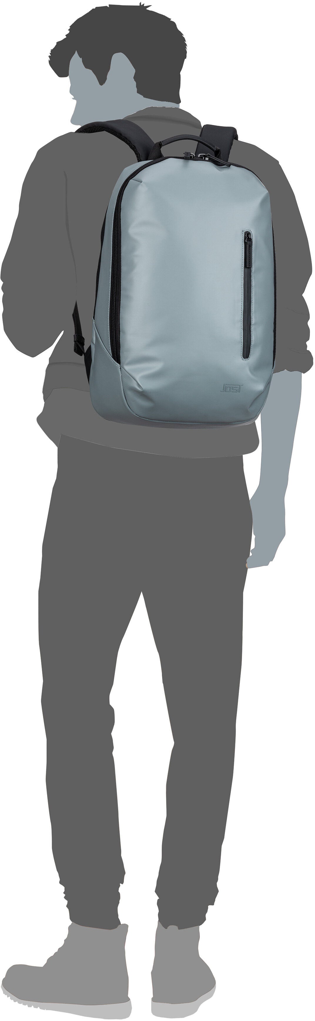 Jost Tolja 4235 Mid Grey Rucksack – Silhouettenansicht