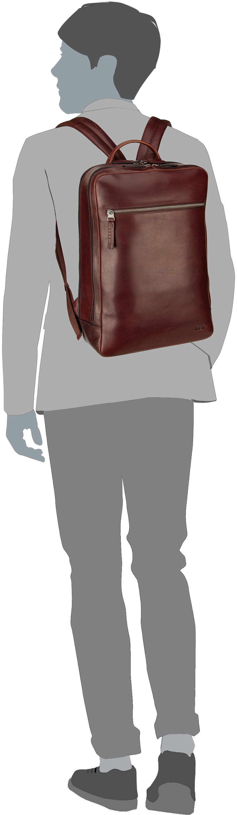 Jost Lund DP 6746 Schwarz Rucksack – Silhouettenansicht