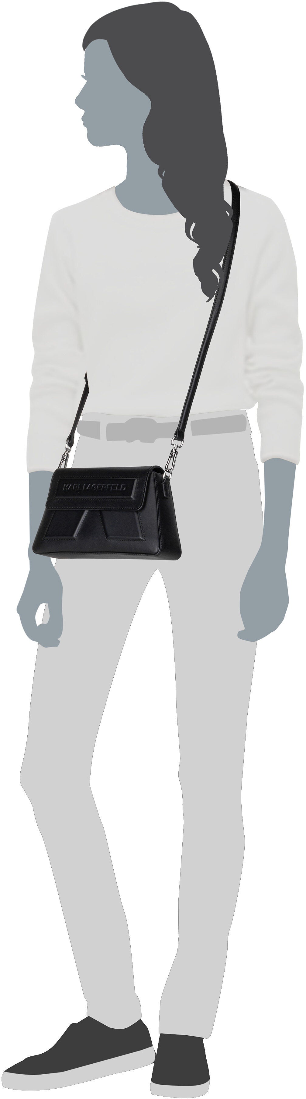 Karl Lagerfeld Ikon/K Soft 30155 Black Crossbody Bag – Silhouettenansicht