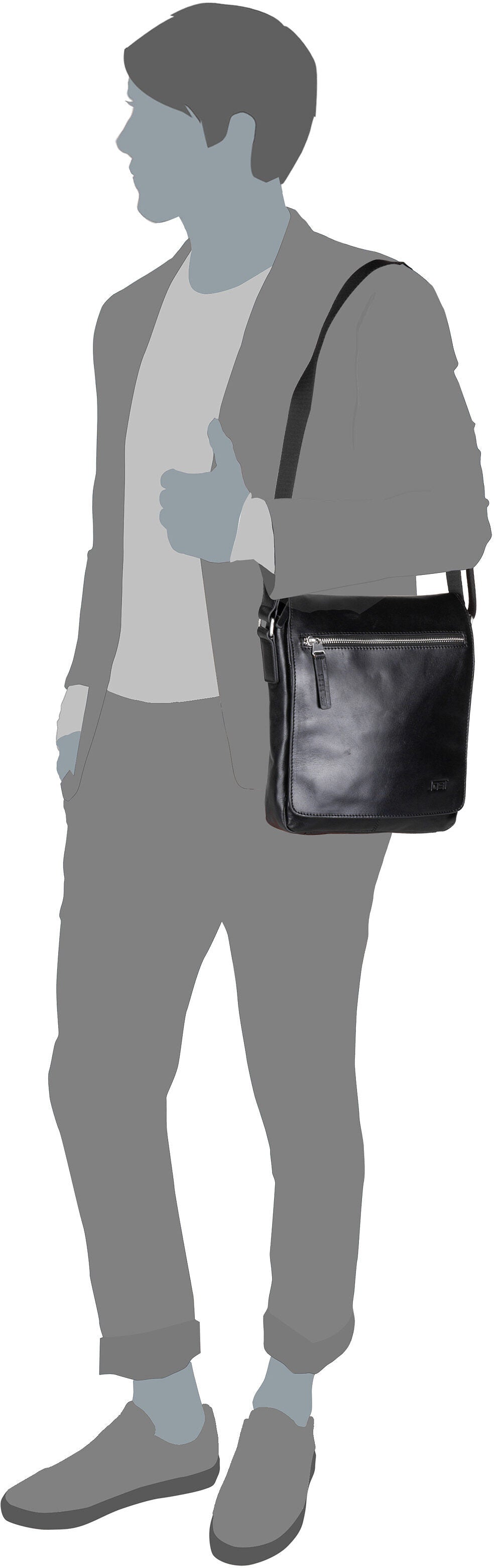 Jost Skagen S 6201 Braun Crossbody Bag – Silhouettenansicht