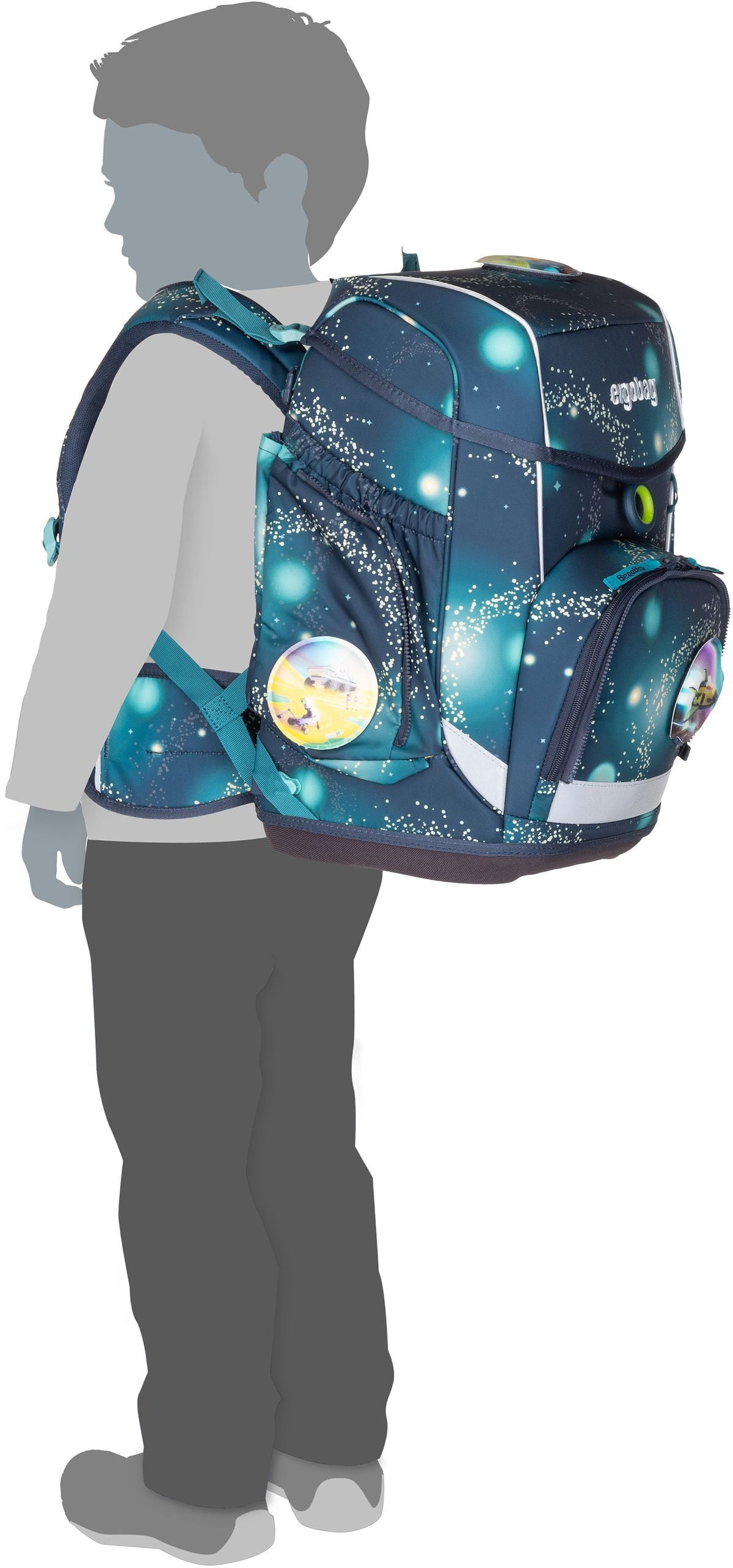 ergobag cubo Set GLOW KoBärnikus Schulranzen – Silhouettenansicht