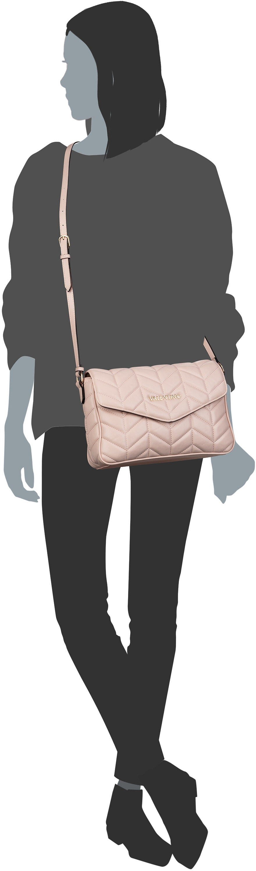 Valentino Petal RE PA09 Cipria Crossbody Bag – Silhouettenansicht
