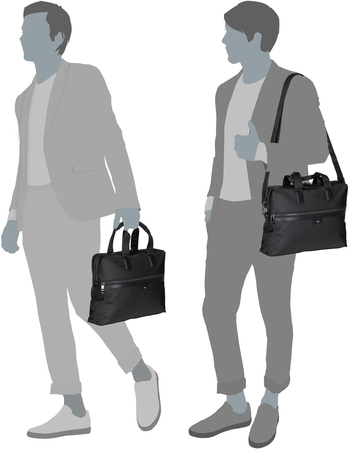 BOSS Ray N Document Case 50536181 Black Aktentasche – Silhouettenansicht