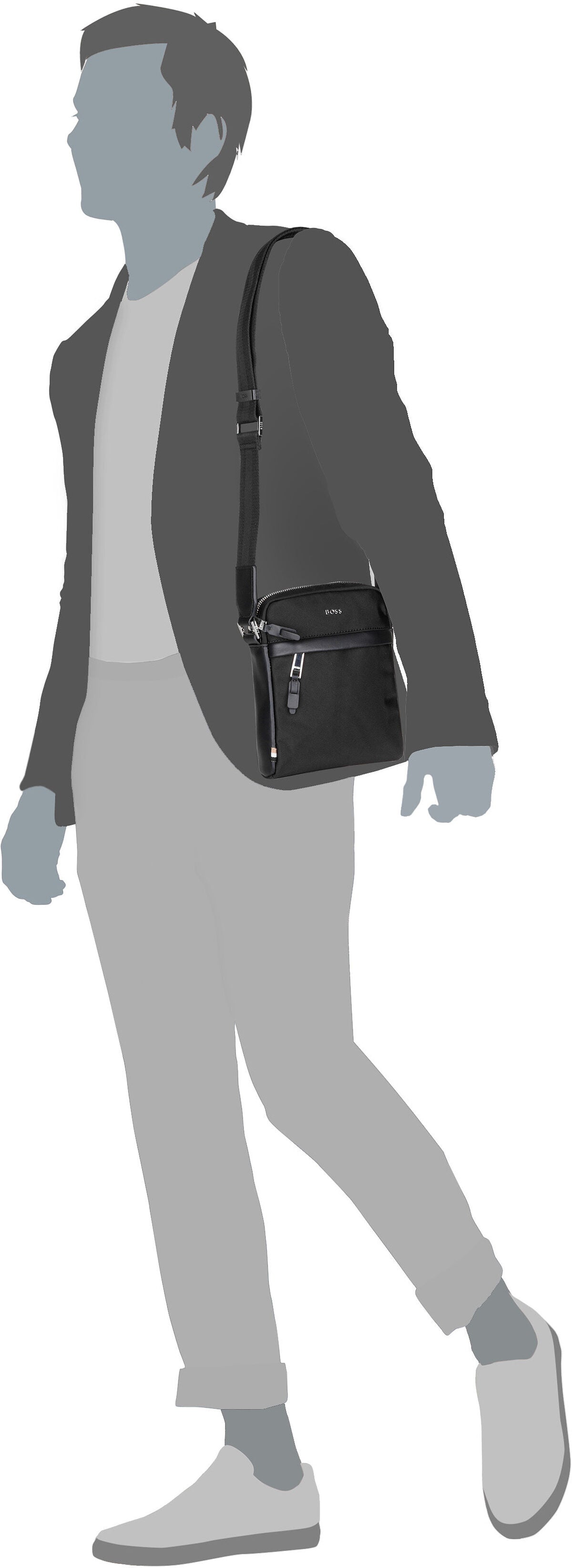 BOSS Highway NS Zip 50536491 Black Crossbody Bag – Silhouettenansicht