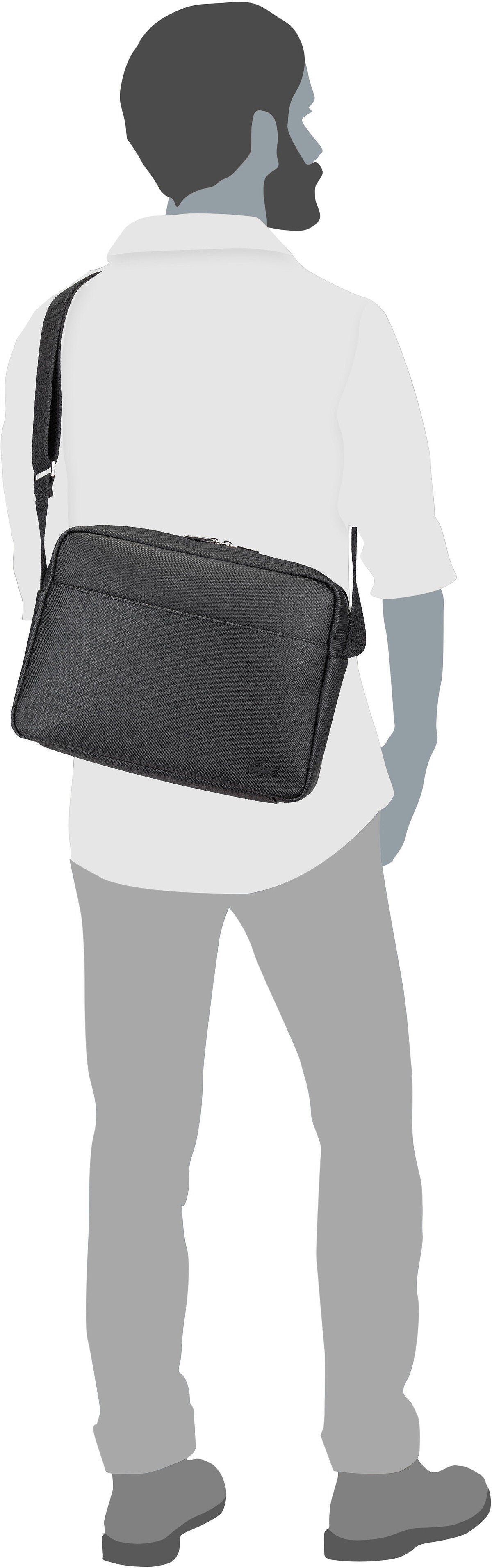 Lacoste Men`s Classic NH4859HC Noir Crossbody Bag – Silhouettenansicht