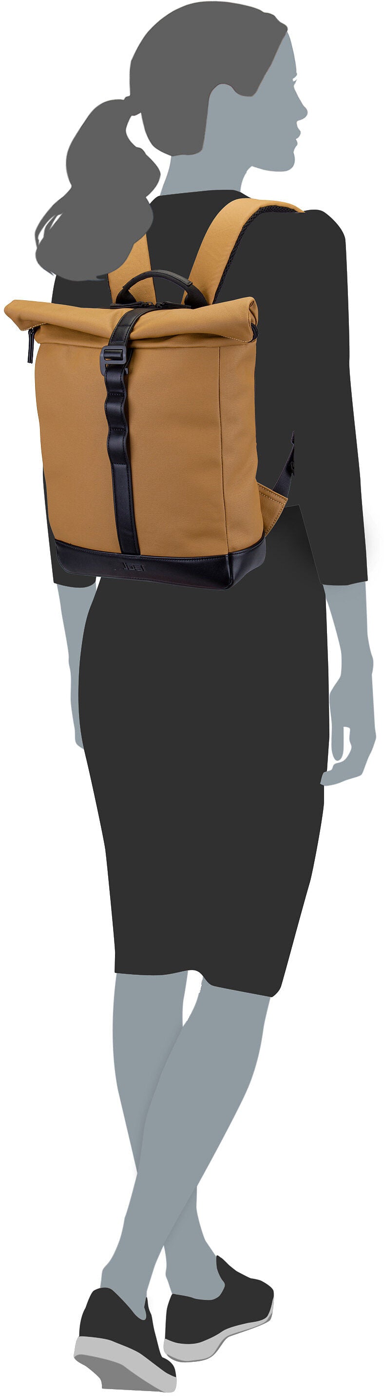 Jost Borgholm Courier S 5310 Mustard Rolltop Rucksack – Silhouettenansicht