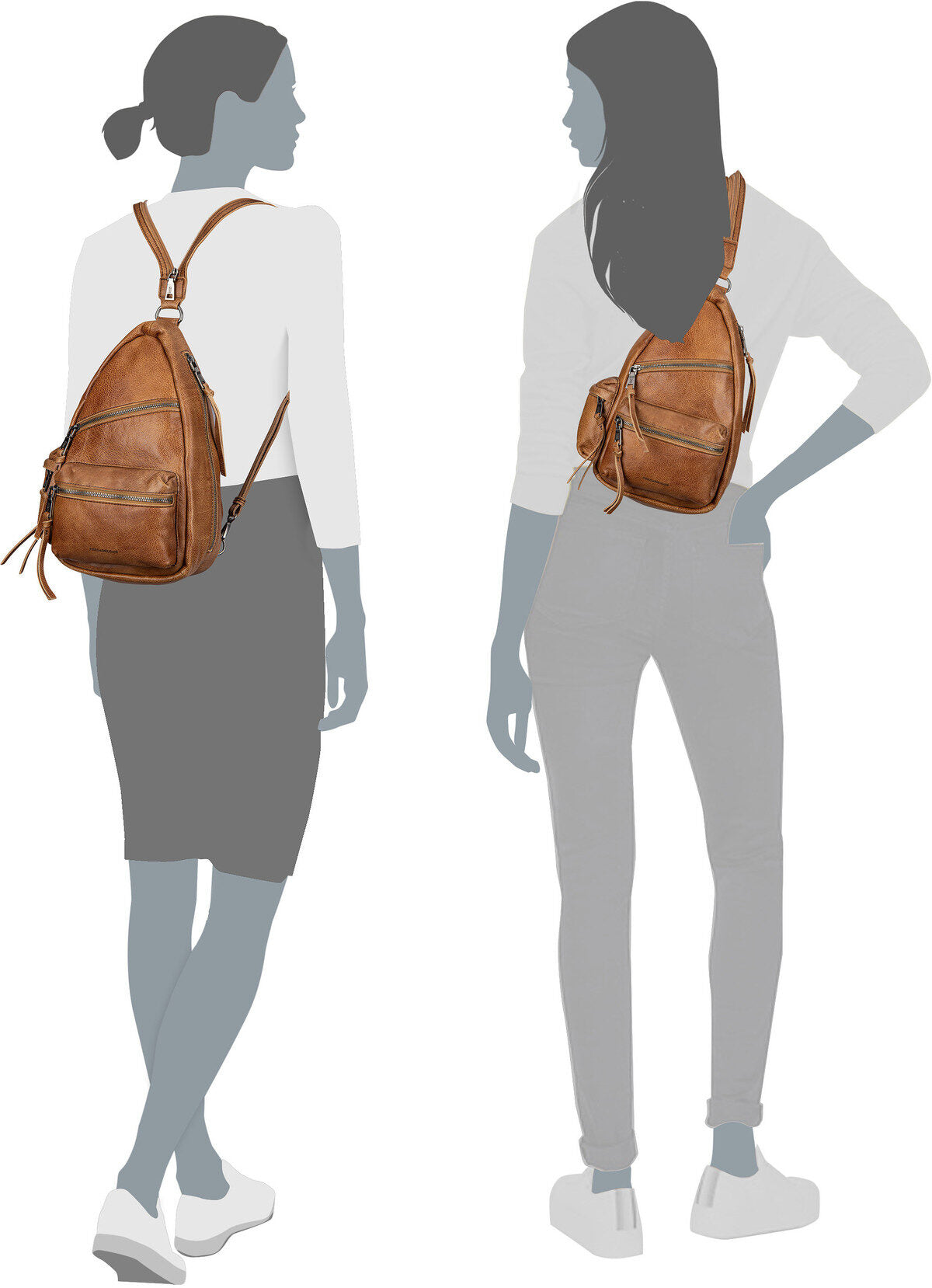 Fredsbruder My Old Frend 3687n Caramel Rucksack – Silhouettenansicht