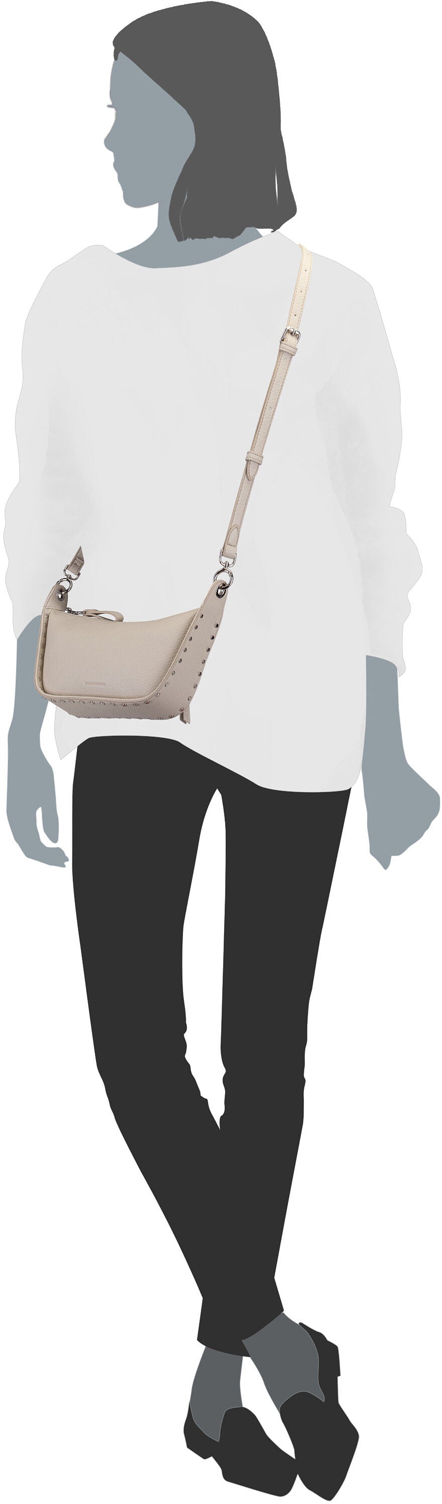 Fredsbruder Feel Wild 3776 Stone Crossbody Bag – Silhouettenansicht