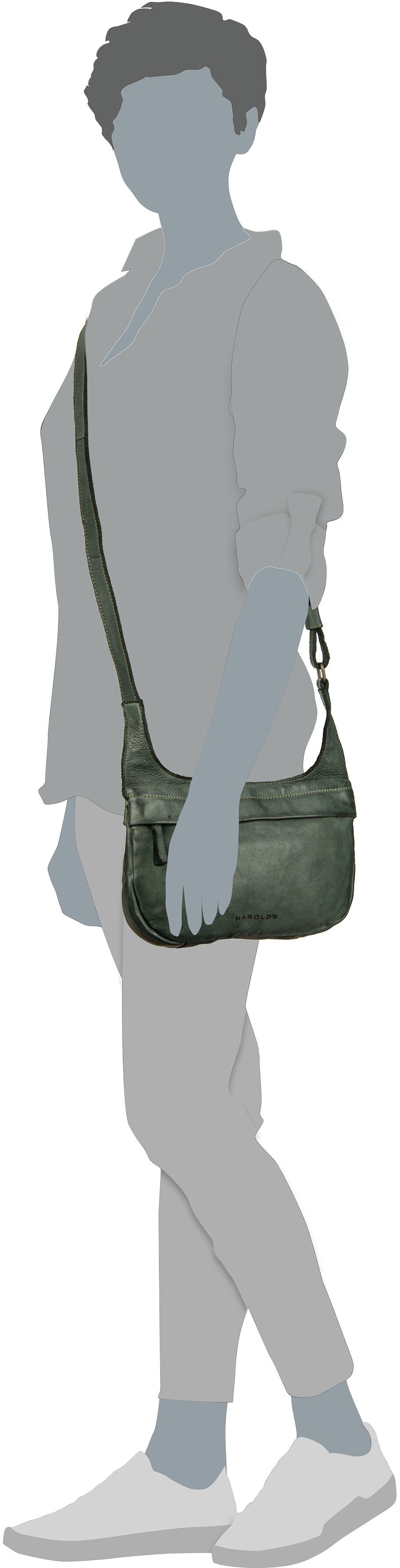 Harold's Submarine 83 Cognac Crossbody Bag – Silhouettenansicht