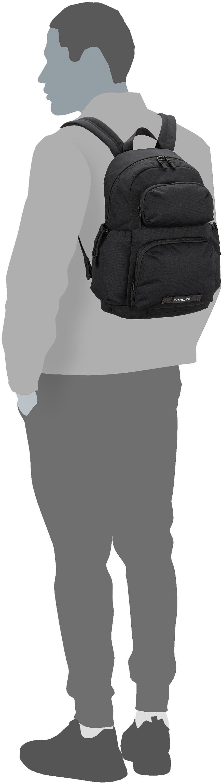 Timbuk2 Flight 1077 BP Jet Black Rucksack – Silhouettenansicht