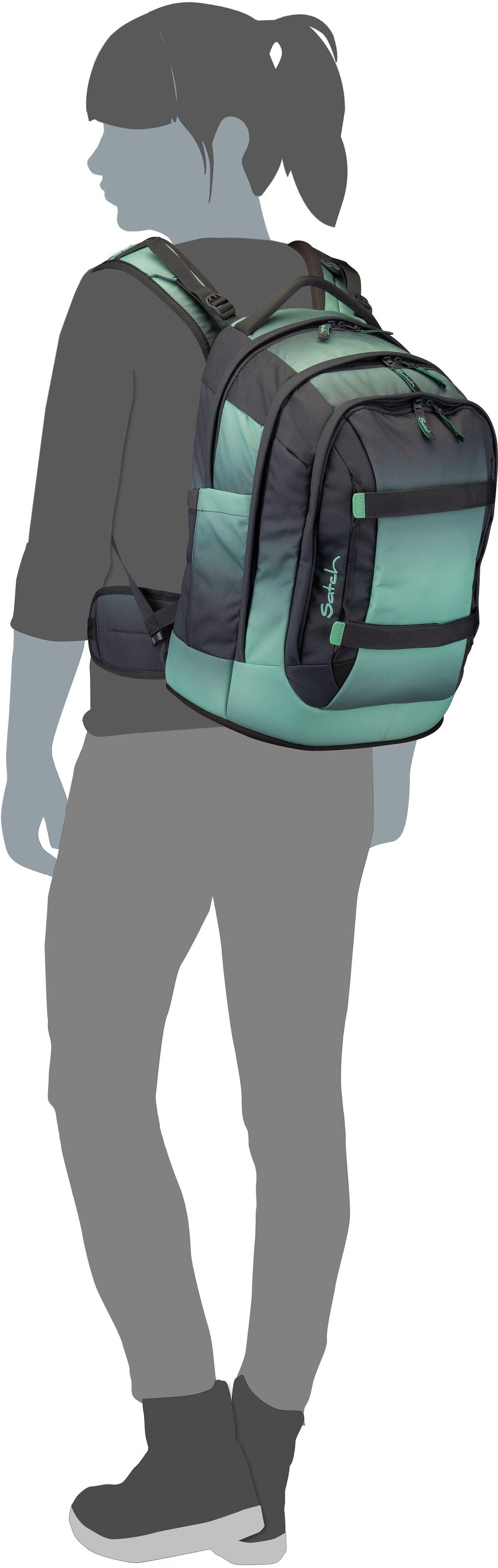 satch satch Pack Fire Phantom Schulranzen – Silhouettenansicht