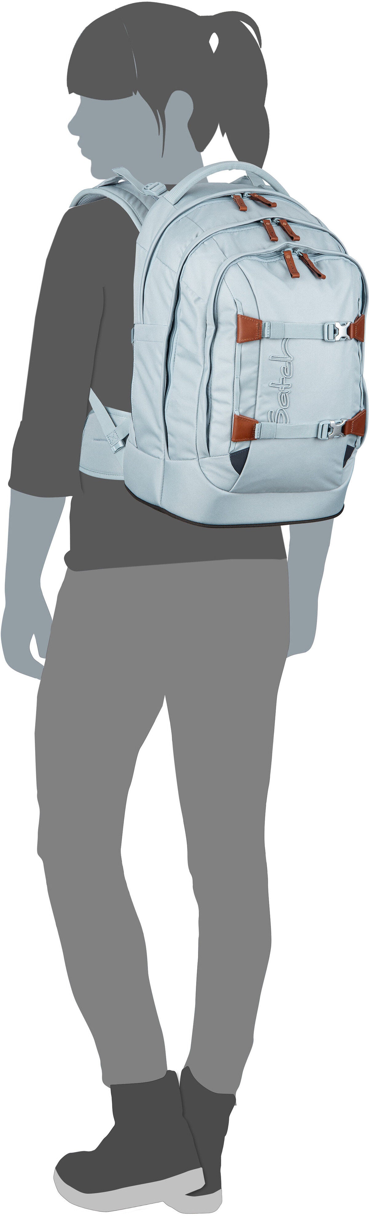 satch satch Pack Nordic Edition Nordic Blue Schulranzen – Silhouettenansicht