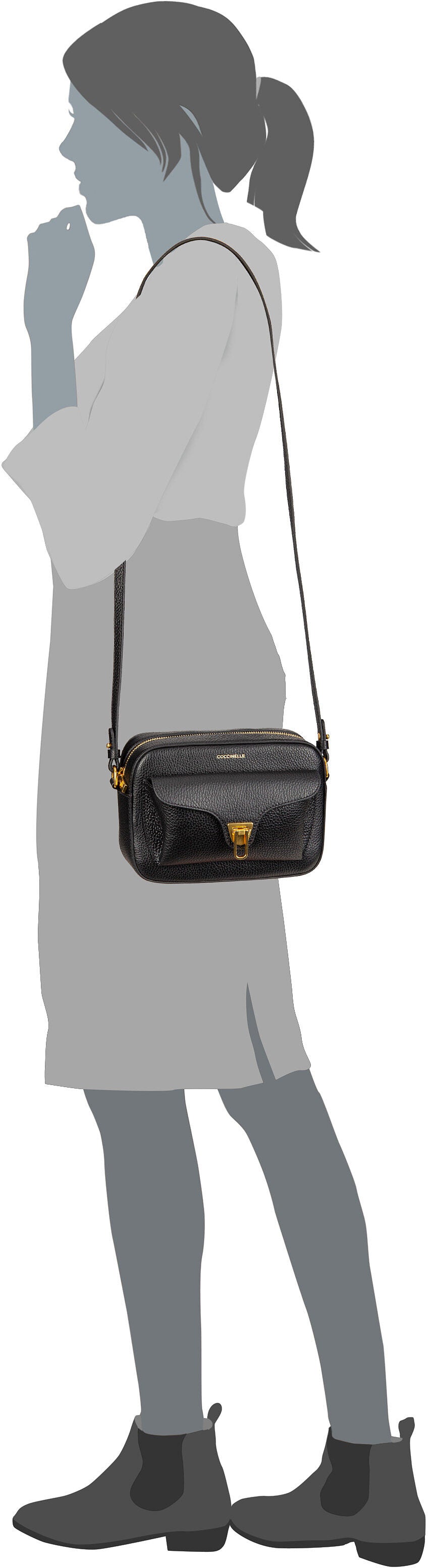 Coccinelle Coccinelle Beat Soft 1502 Warm Taupe Crossbody Bag – Silhouettenansicht
