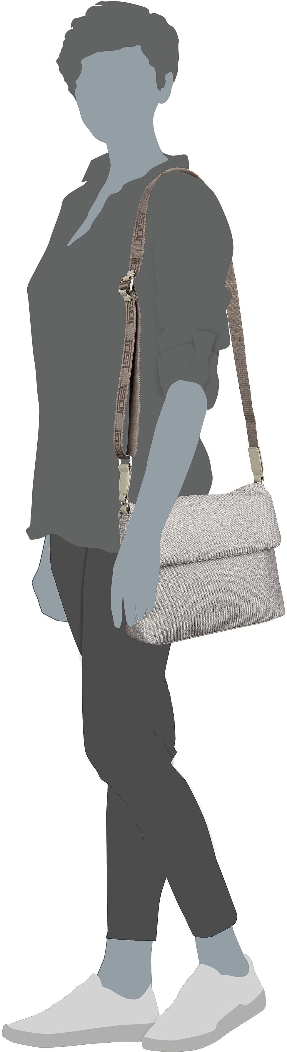 Jost Bergen 1603 Schwarz Crossbody Bag – Silhouettenansicht
