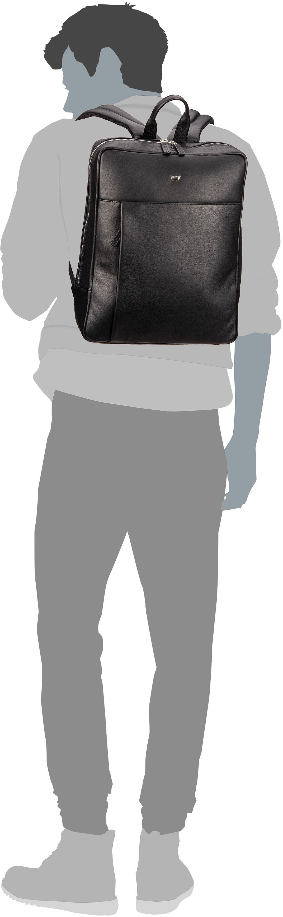 Braun Büffel GOLF 3.0 90683 Schwarz Rucksack – Silhouettenansicht