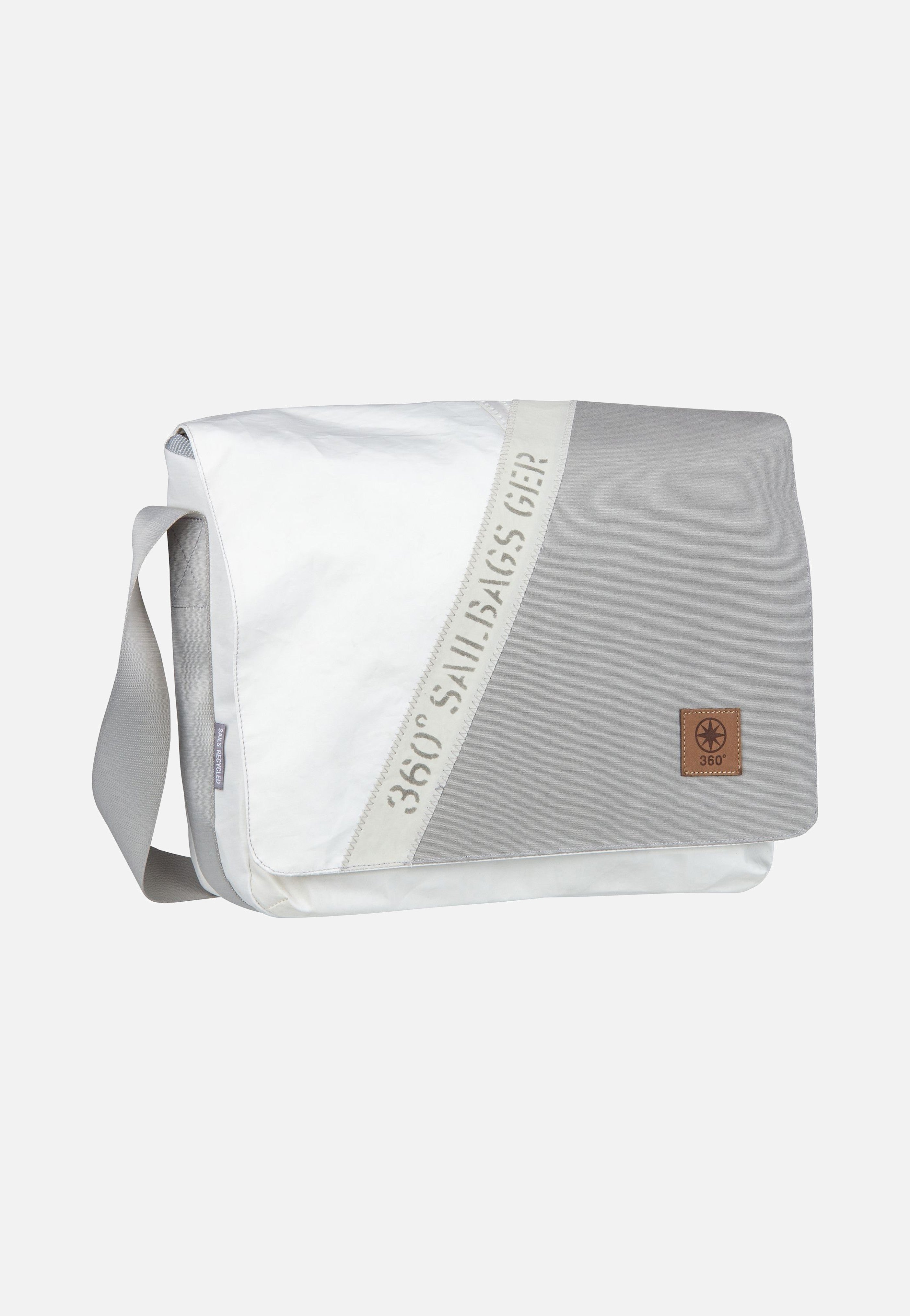 360Grad Barkasse Stencil-Weiß/Grau Messenger Bag