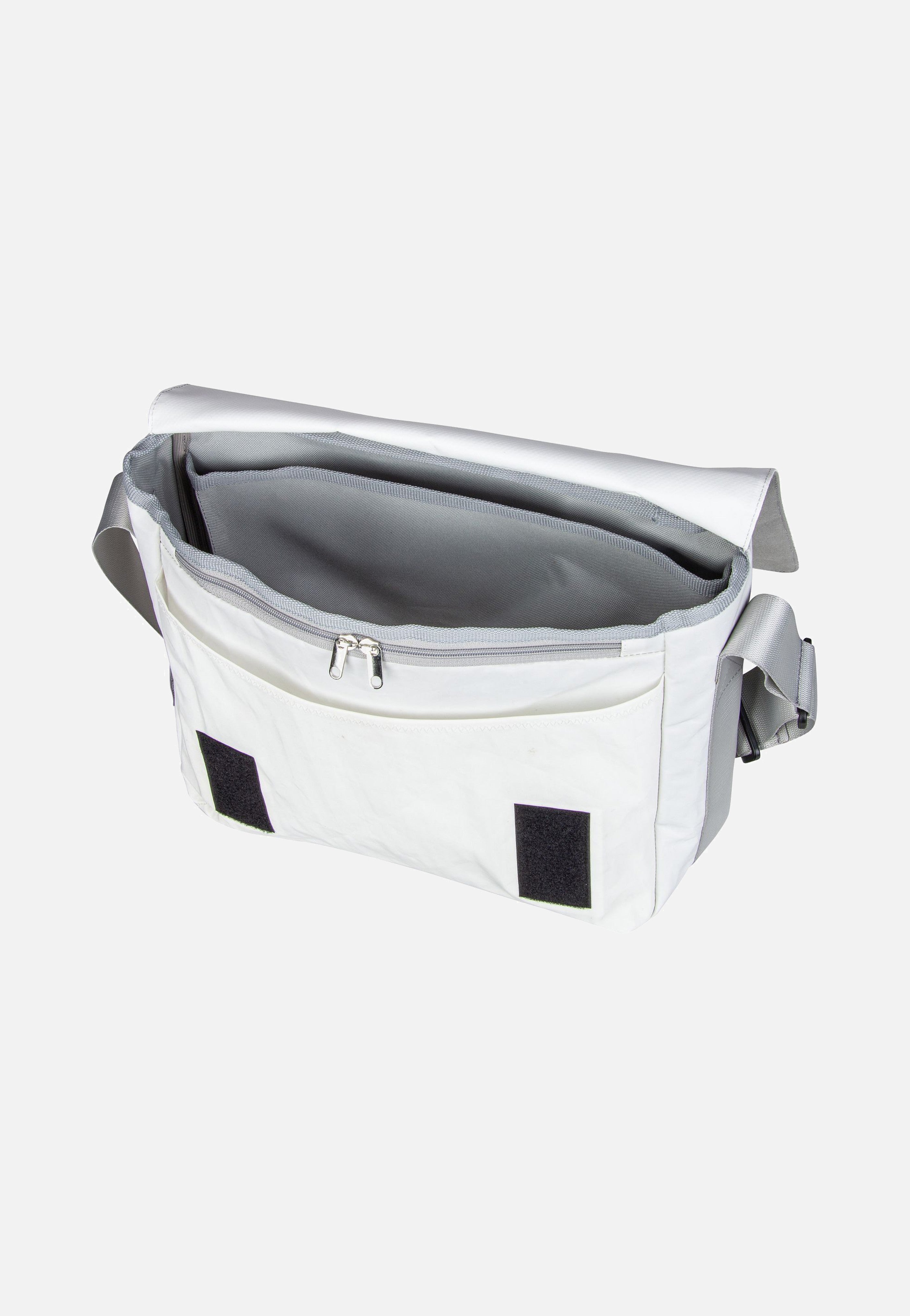 360Grad Barkasse Stencil-Weiß/Grau Messenger Bag