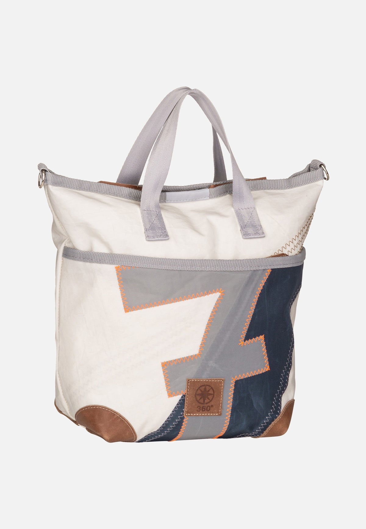 360Grad Deern Mini Weiß/Blau mit hellgrauer Zahl Tote Bag