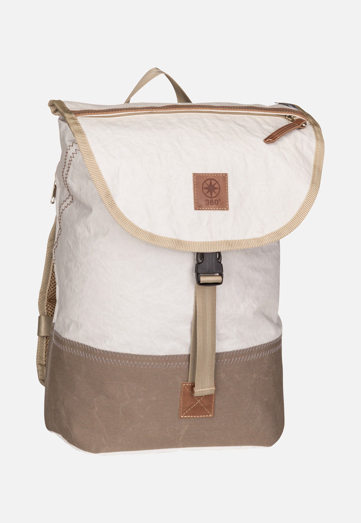 360Grad Landgang Mini Weiß/Balken Taupe Rucksack
