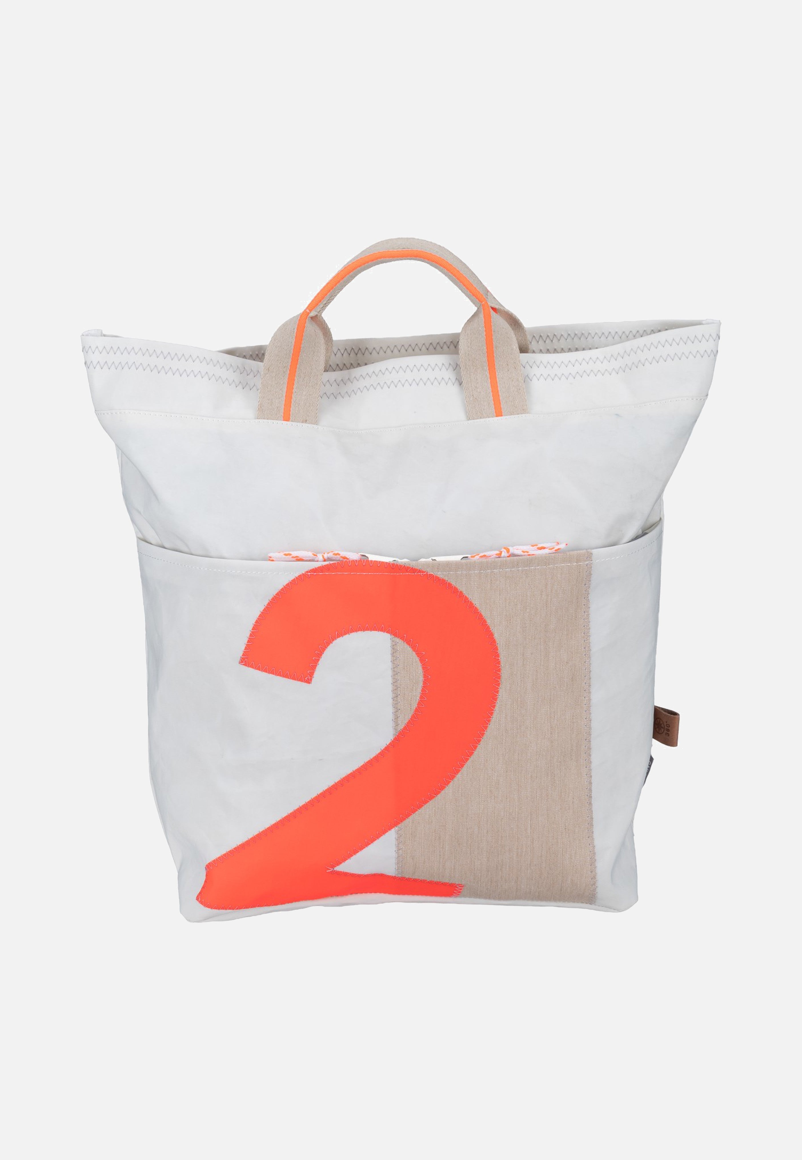 360Grad Kaje Weiss/Sand/Zahl Orange Rucksack