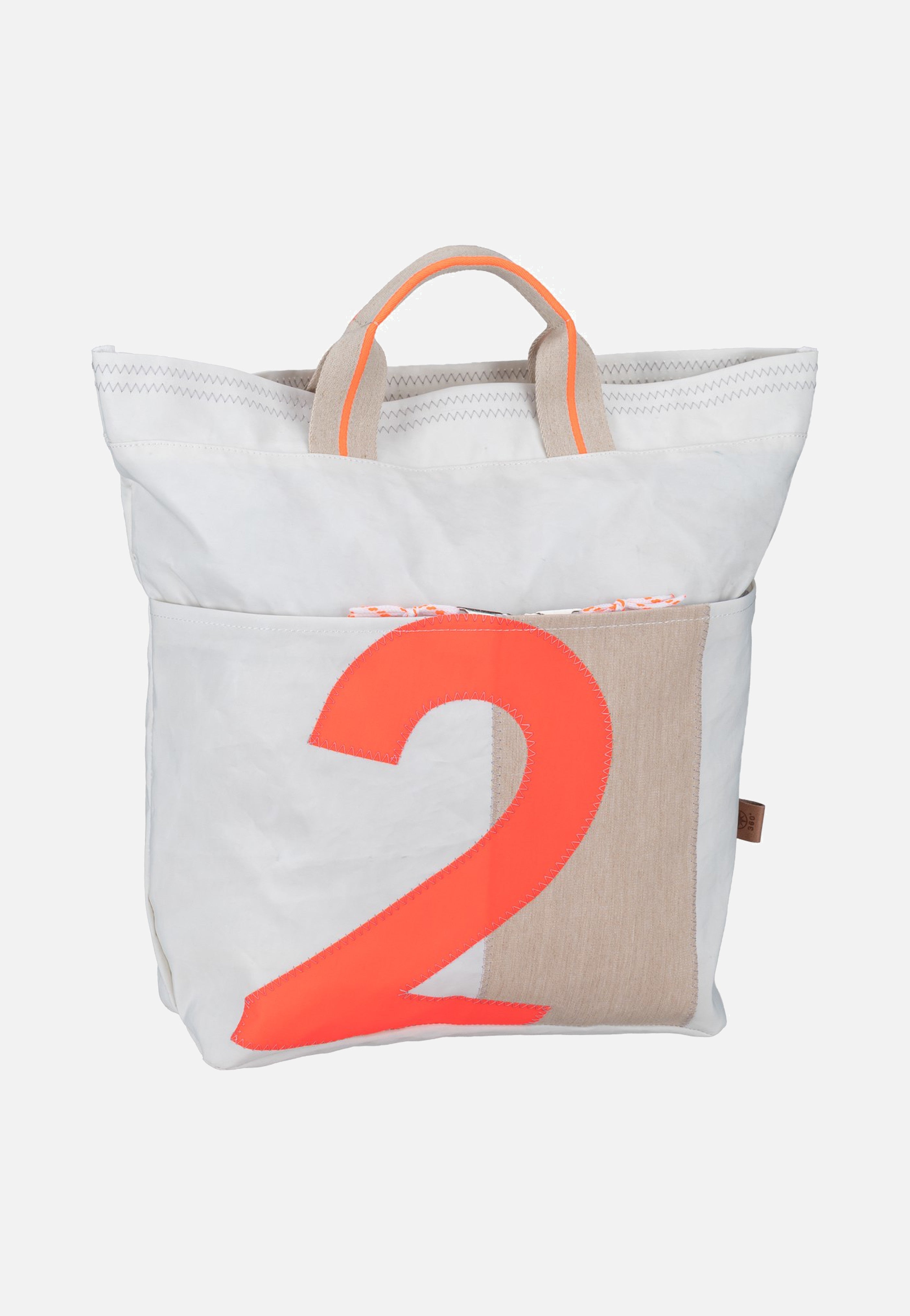 360Grad Kaje Weiss/Sand/Zahl Orange Rucksack