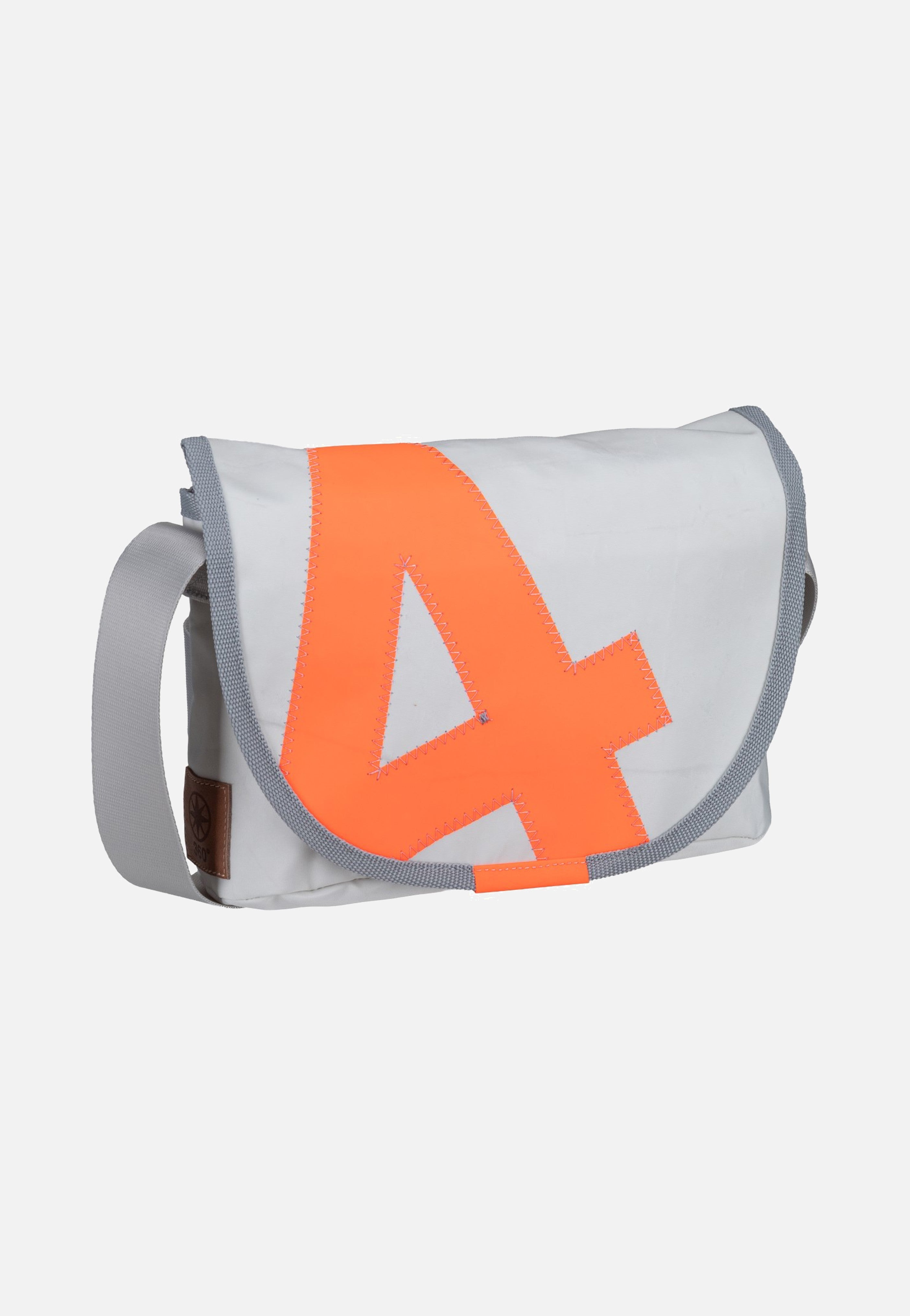 360Grad Perle Weiss/Sand/Zahl Orange Messenger Bag