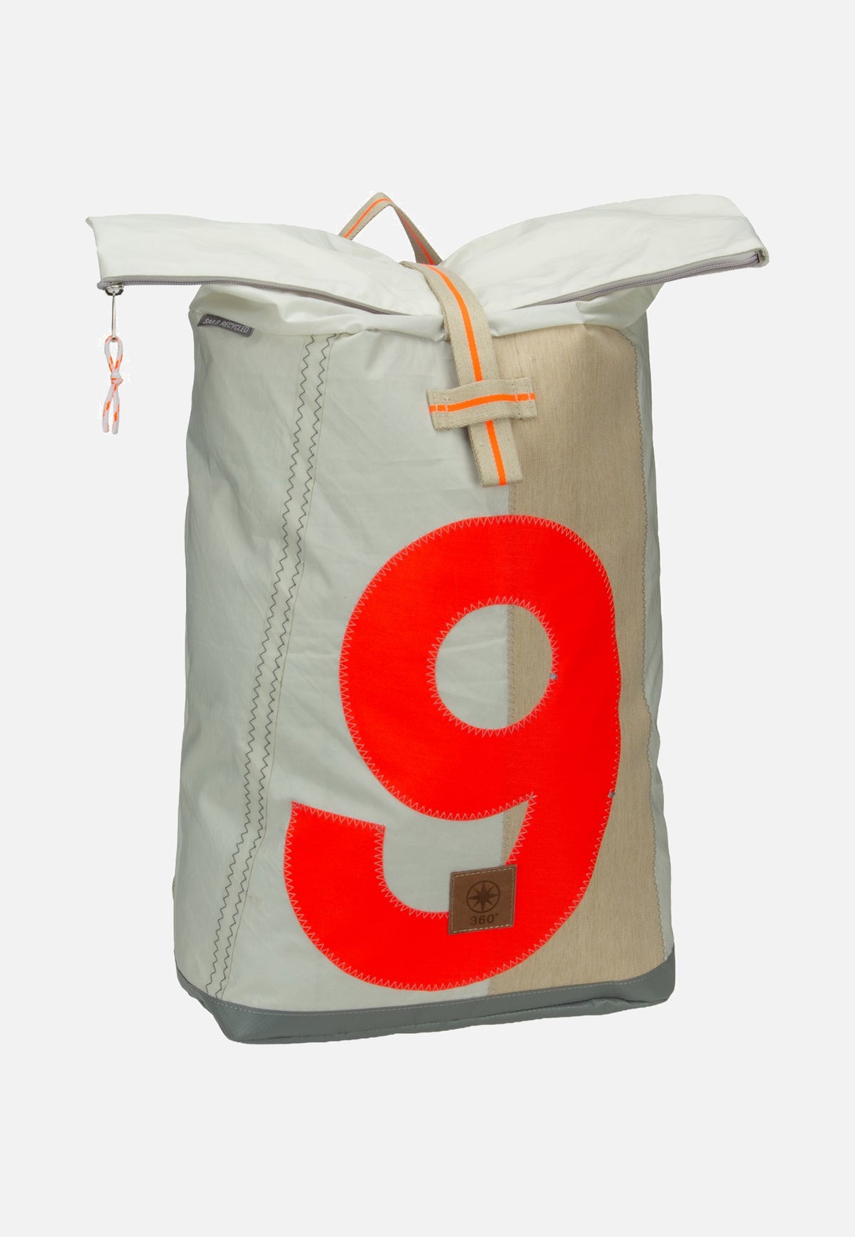 360Grad Tide XL Weiss/Sand/Zahl Orange Rolltop Rucksack