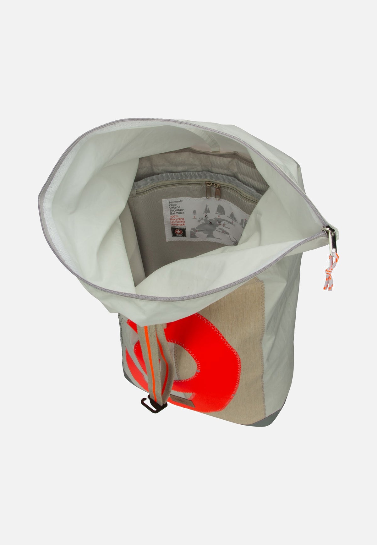 360Grad Tide XL Weiss/Sand/Zahl Orange Rolltop Rucksack