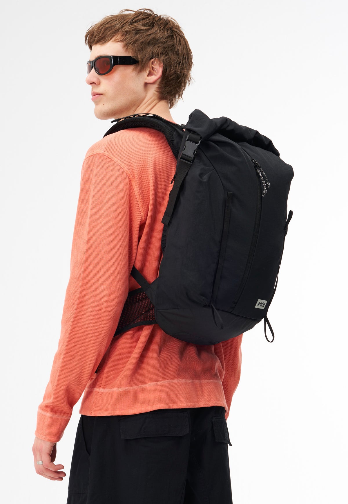 AEVOR Active Pack Black Rolltop Rucksack