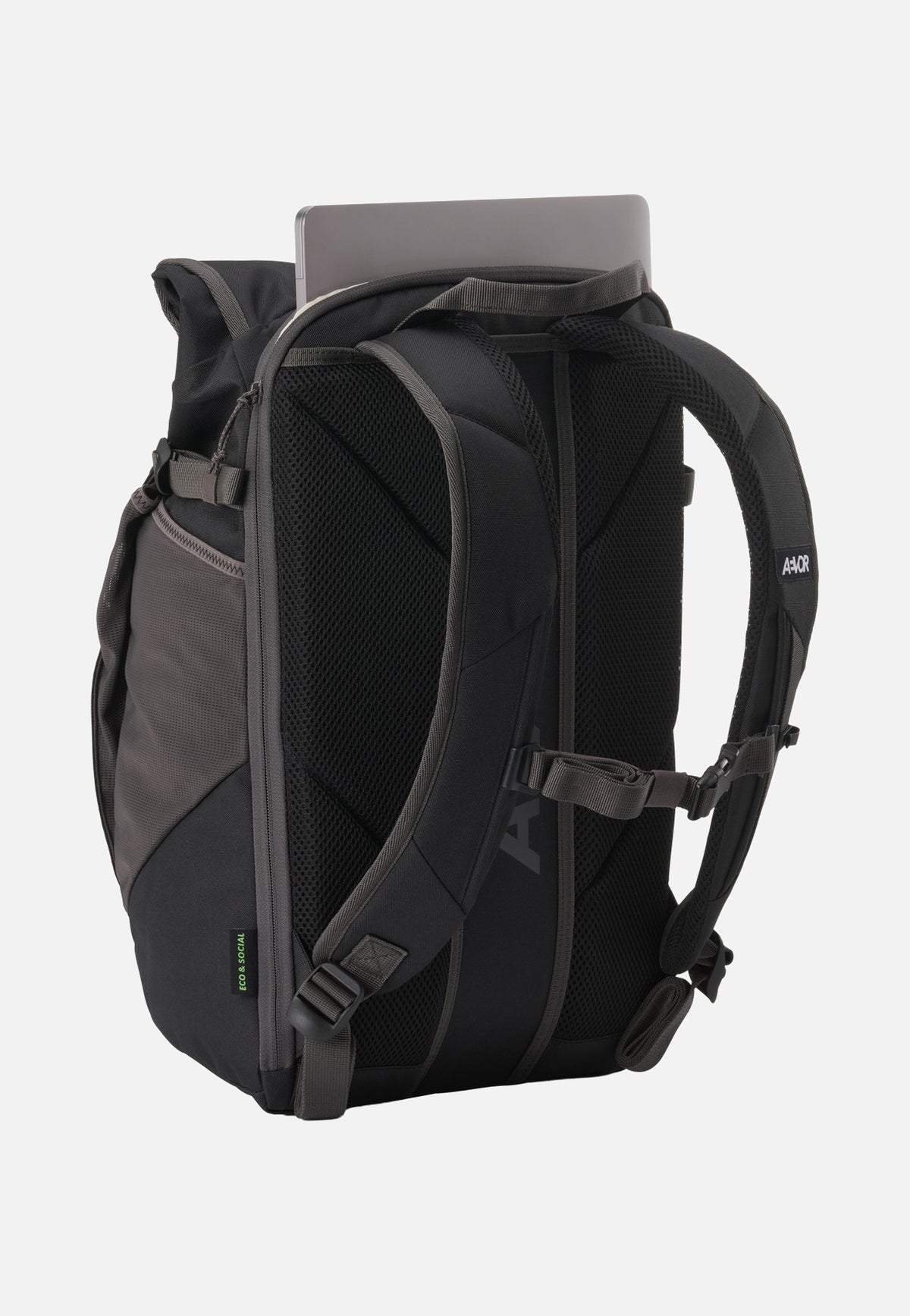 AEVOR Roll Pack Black Charcoal Rolltop Rucksack