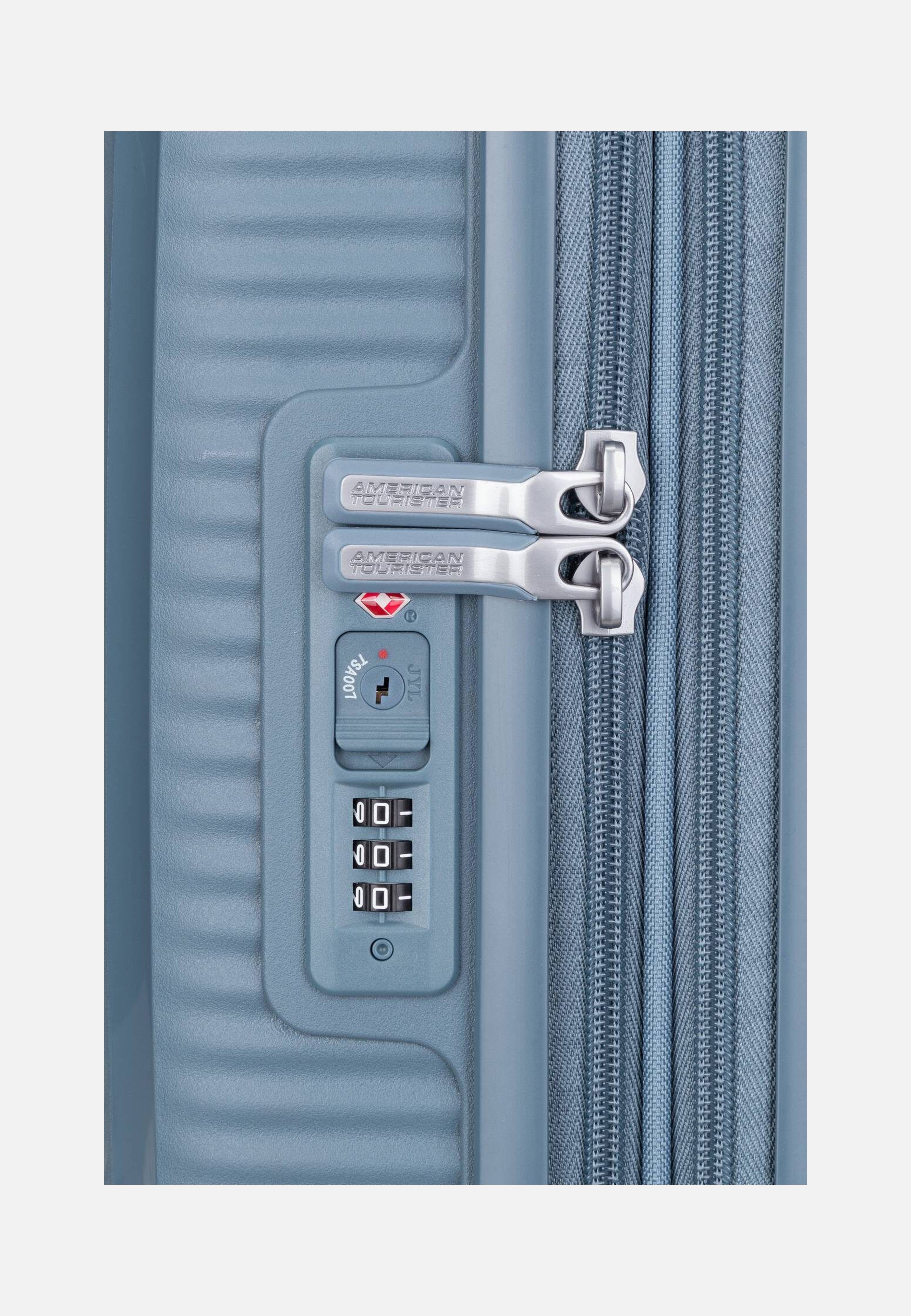 American Tourister SoundBox Spinner 55 EXP Stone Blue Koffer