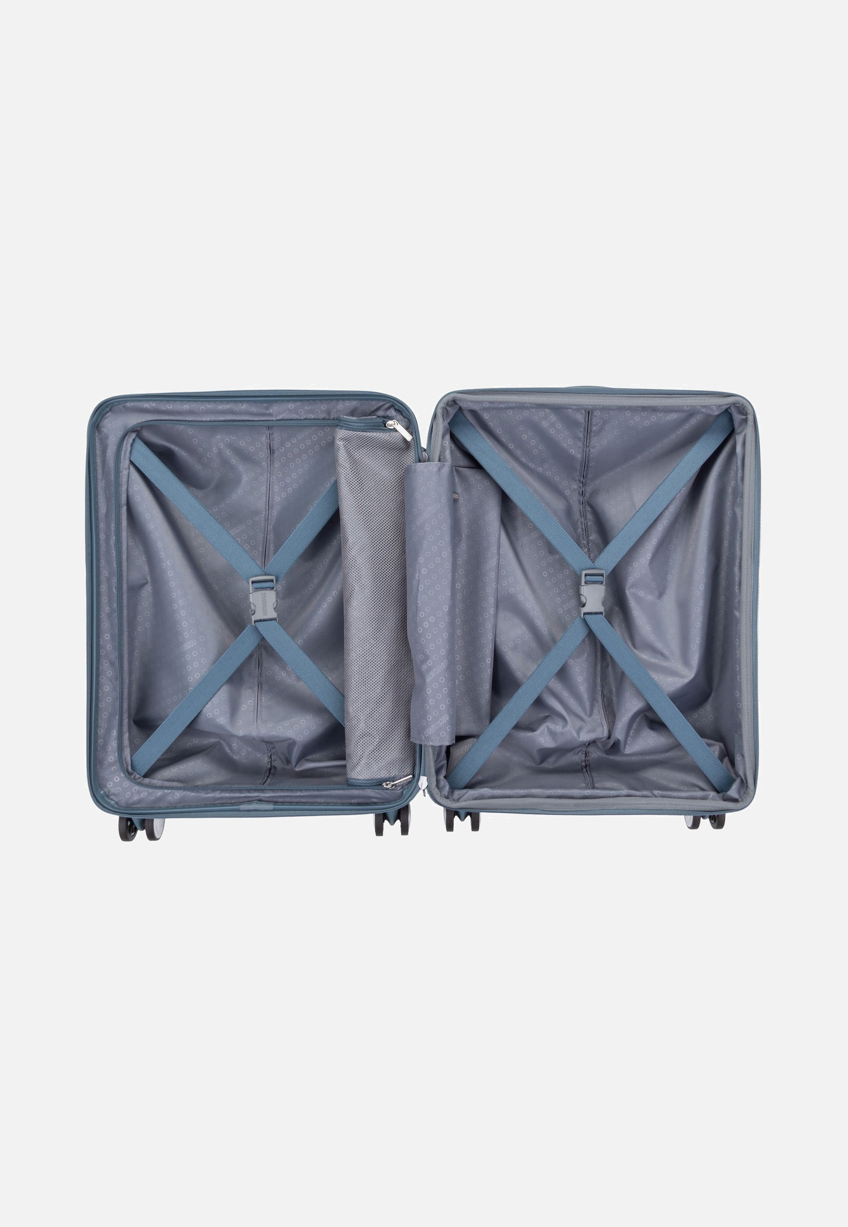 American Tourister SoundBox Spinner 55 EXP Stone Blue Koffer