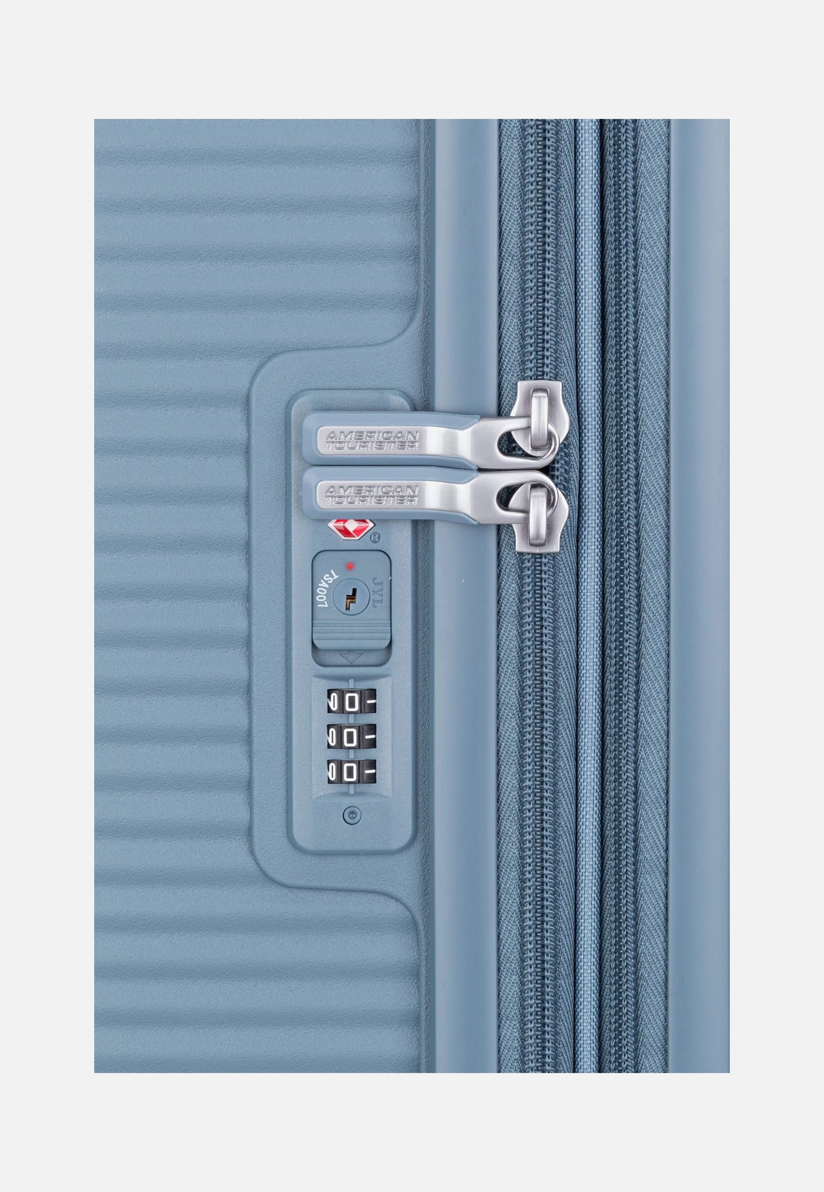 American Tourister SoundBox Spinner 67 EXP Stone Blue Koffer
