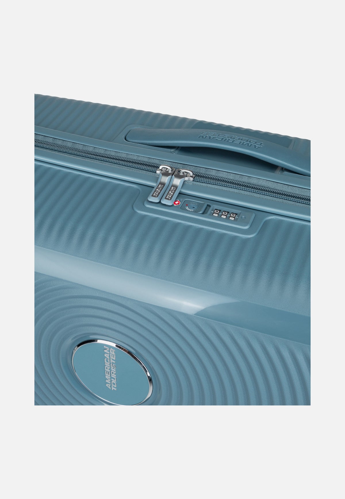 American Tourister SoundBox Spinner 77 EXP Stone Blue Koffer