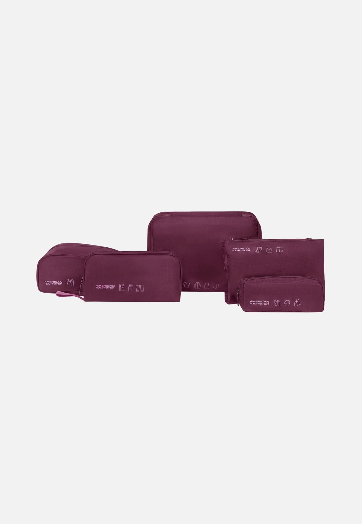 American Tourister Packing Organizers 5Pcs Iced Berry Packing Organizers