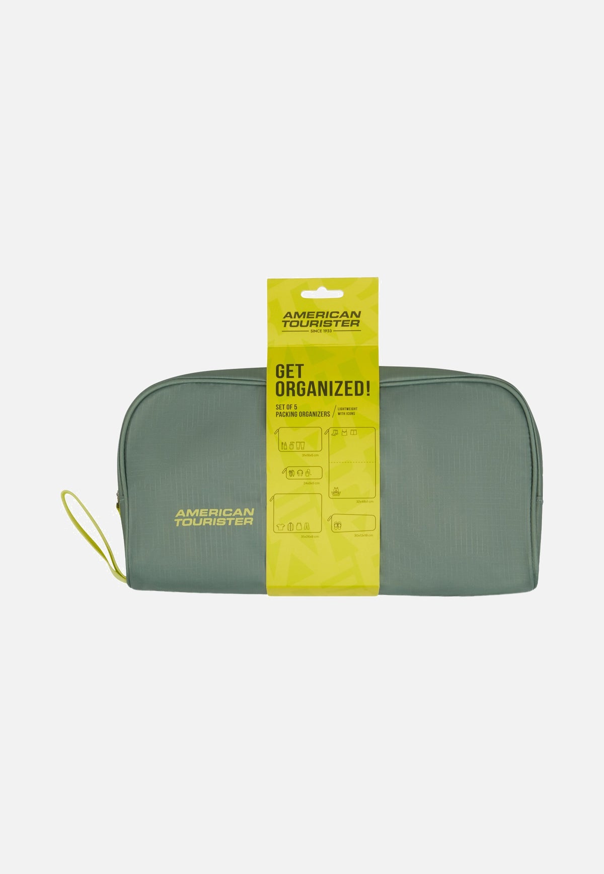 American Tourister Packing Organizers 5Pcs Olive/Lime Packing Organizers