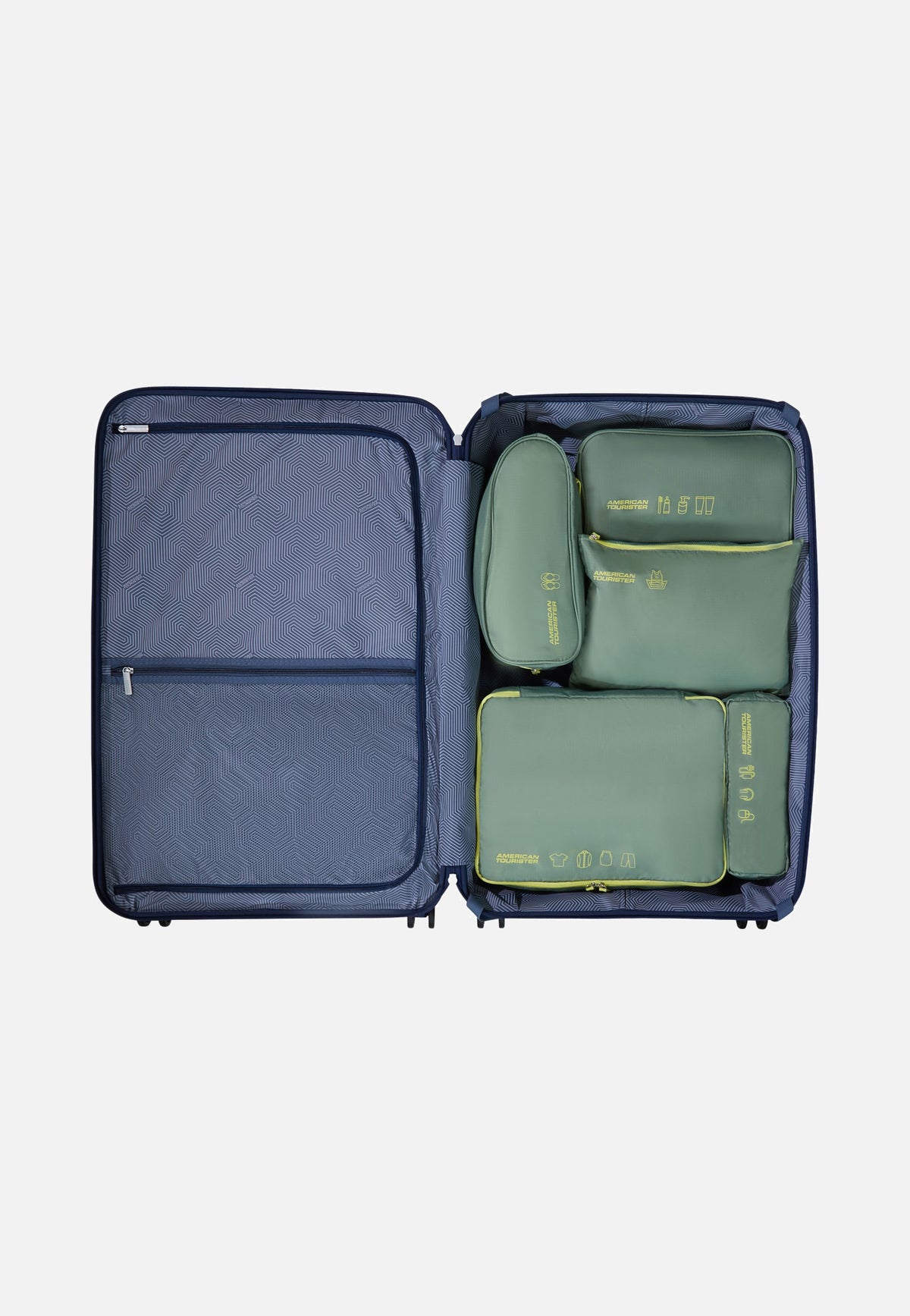 American Tourister Packing Organizers 5Pcs Olive/Lime Packing Organizers