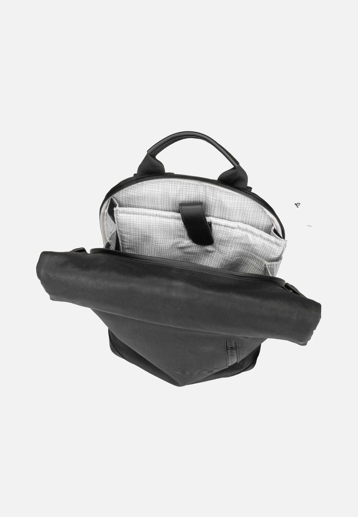 aunts & uncles Wakayama Black Rolltop Rucksack
