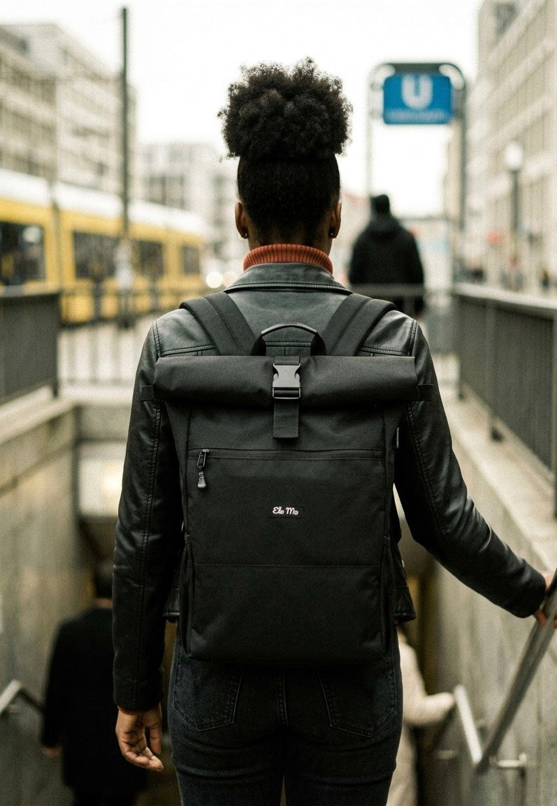 Ela Mo Rolltop Black Beautiful Rolltop Backpack