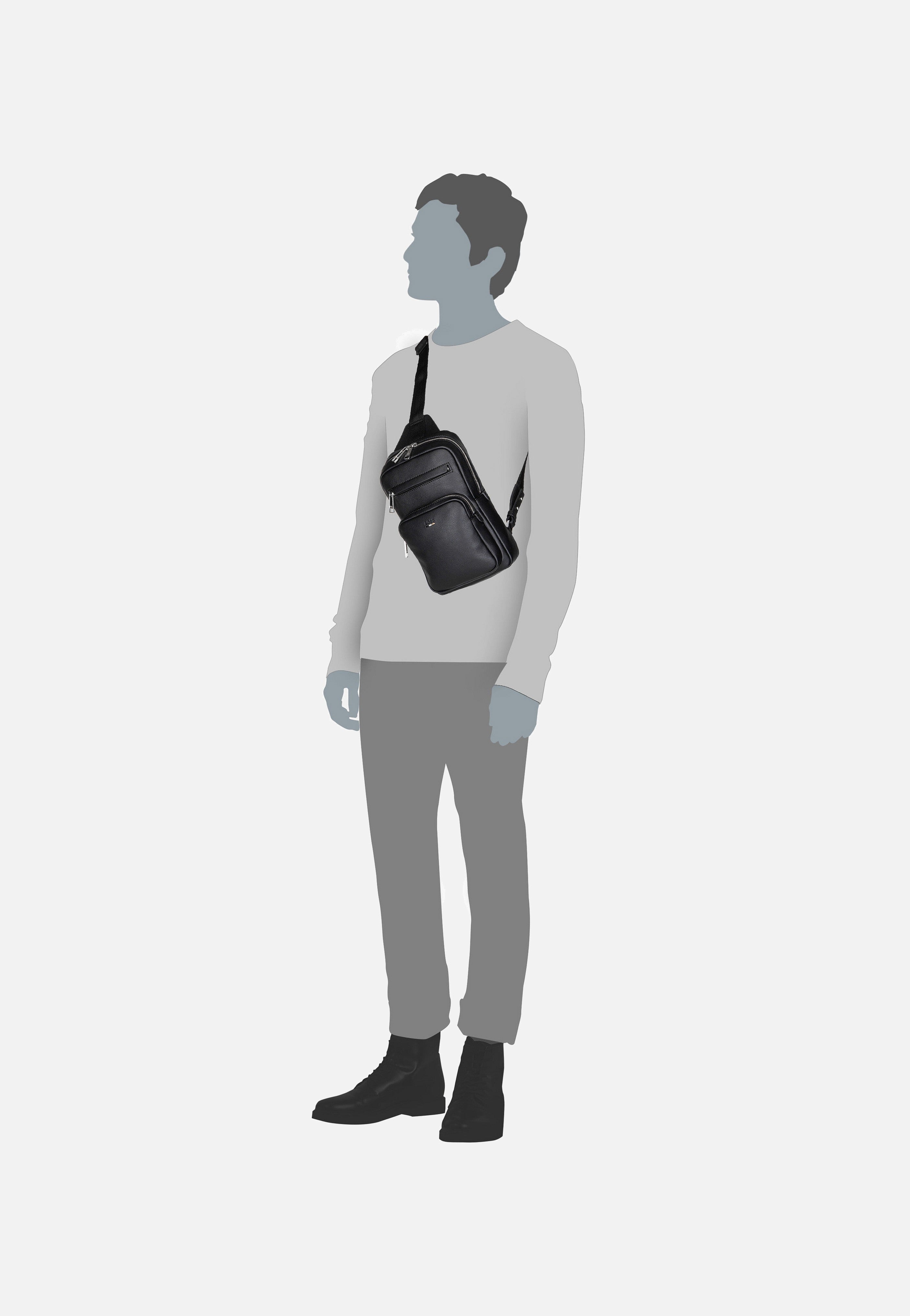 BOSS Ray Monostrap 50523410 Black Sling Bag