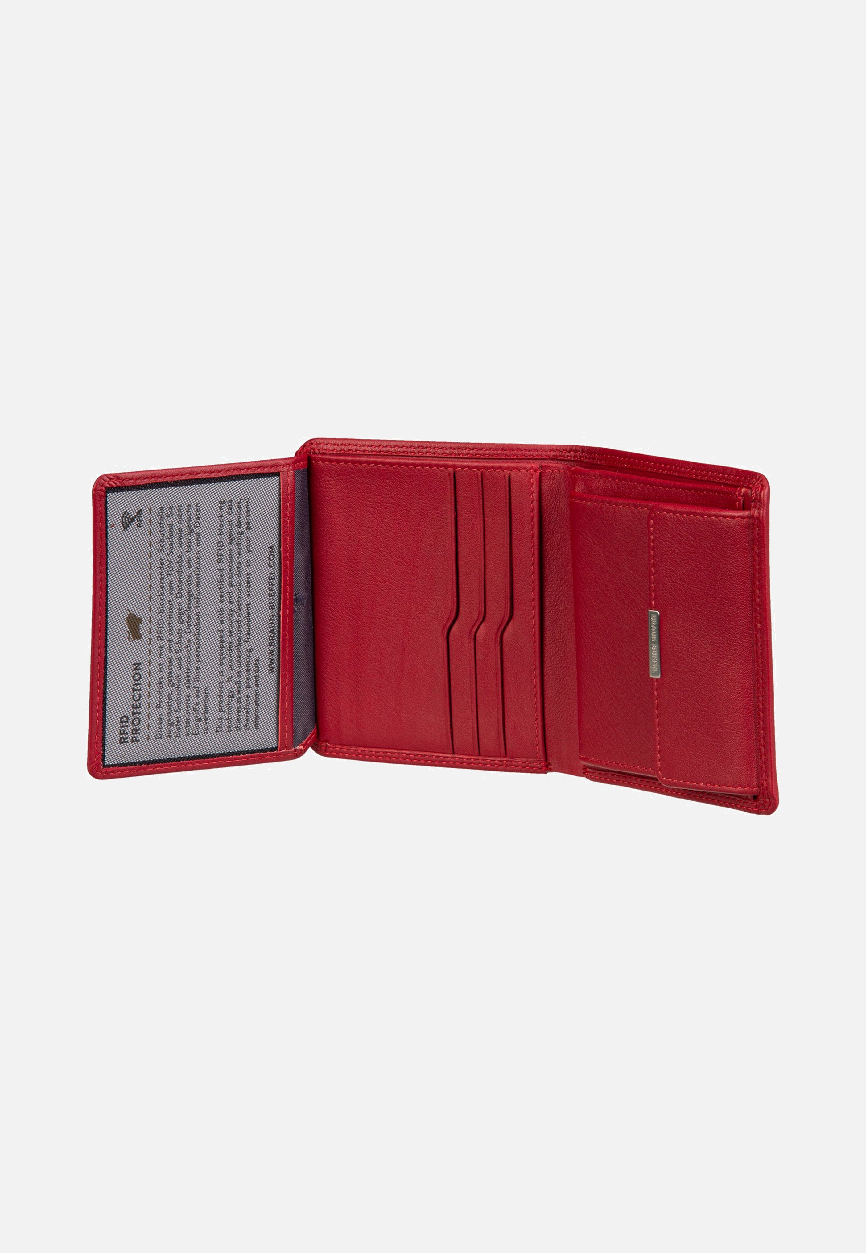 Braun Büffel Golf RFID Coin Wallet Carré 6Cs Red Portemonnaie