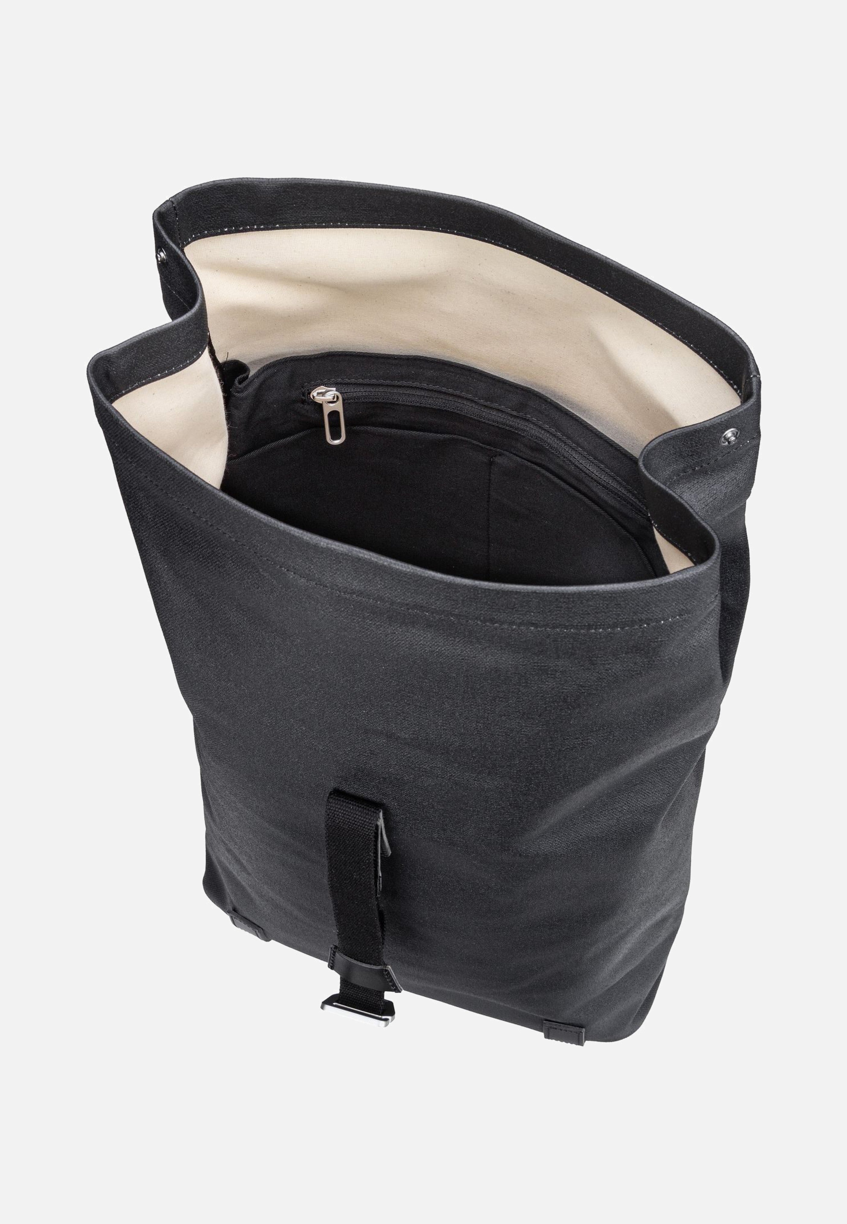 Brooks England Pickwick Cotton Canvas 26 L Black Rolltop Rucksack