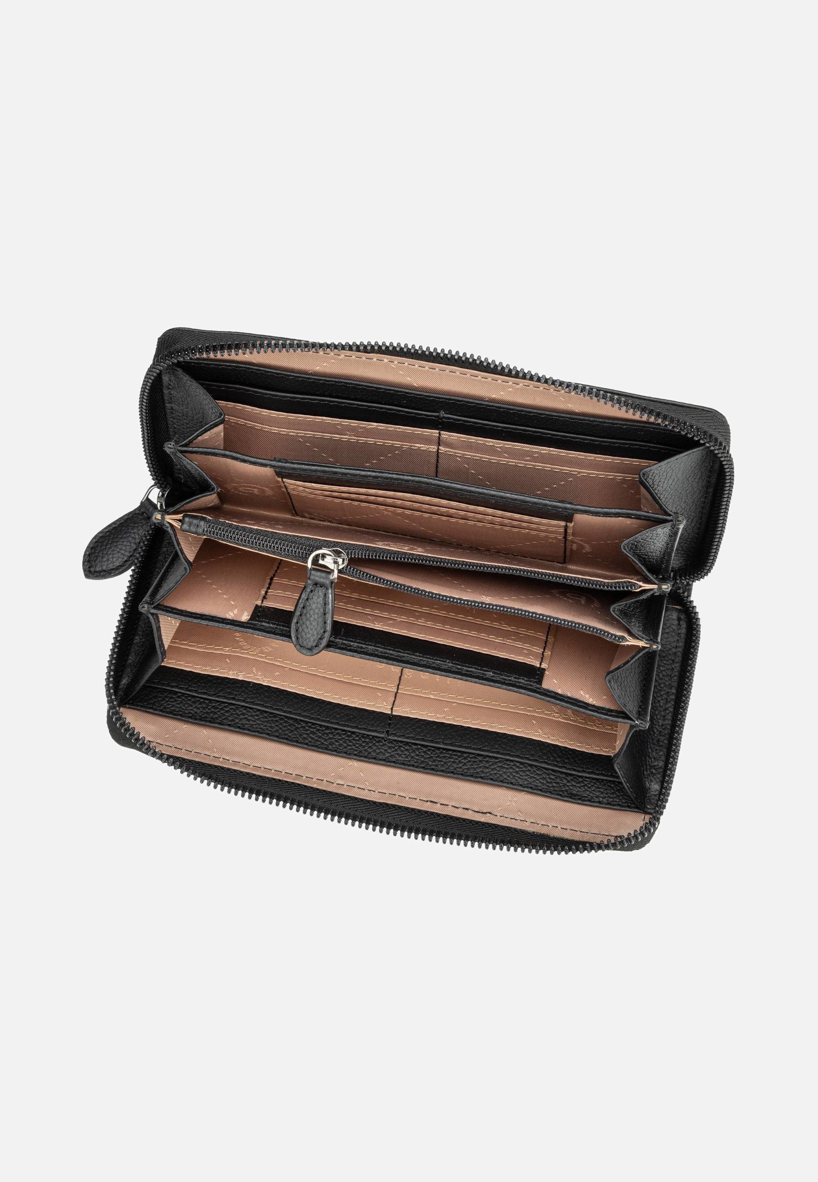 Bugatti Bella Ladies Zip Longpurse Schwarz Portemonnaie